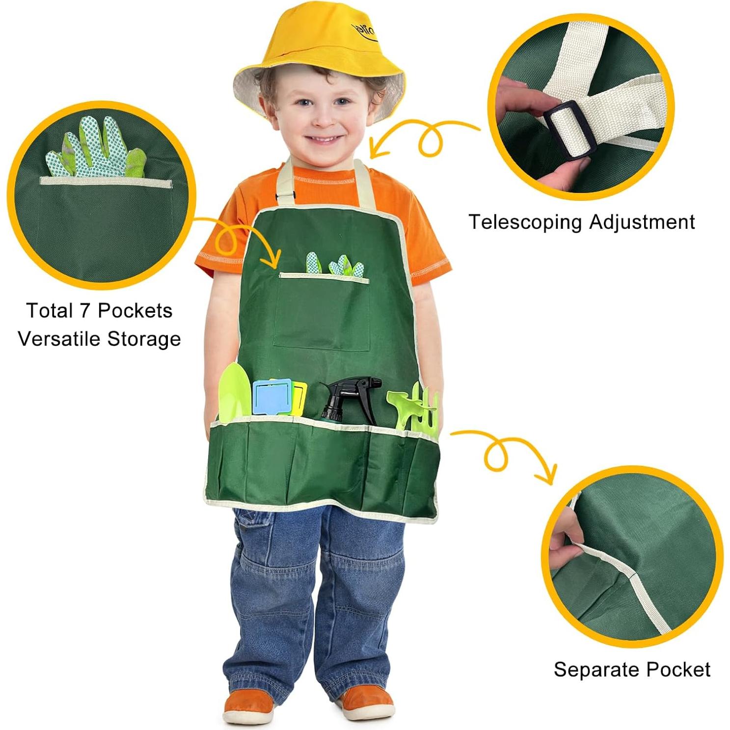 Juego de Jardinería para Niños YZNlife con Herramientas y Bolsa