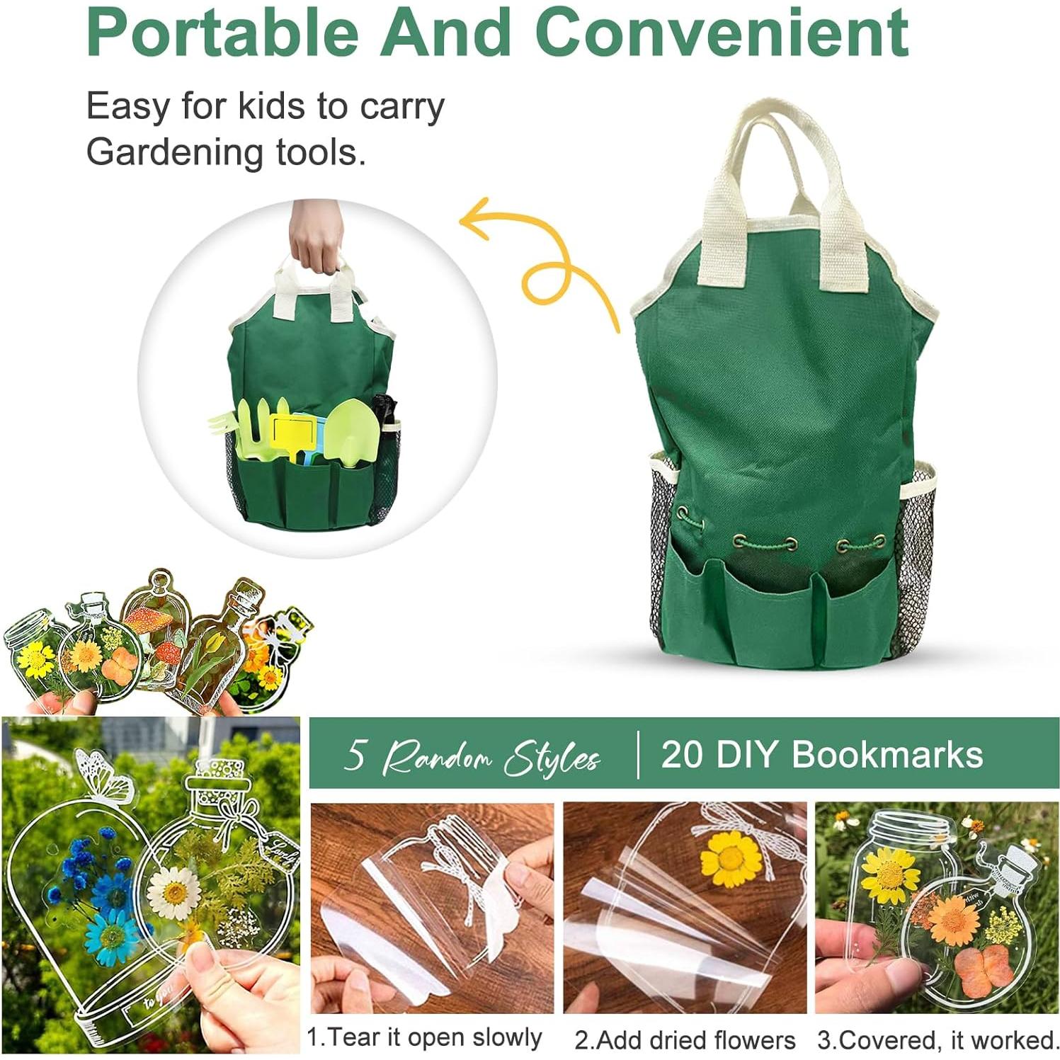 Juego de Jardinería para Niños YZNlife con Herramientas y Bolsa