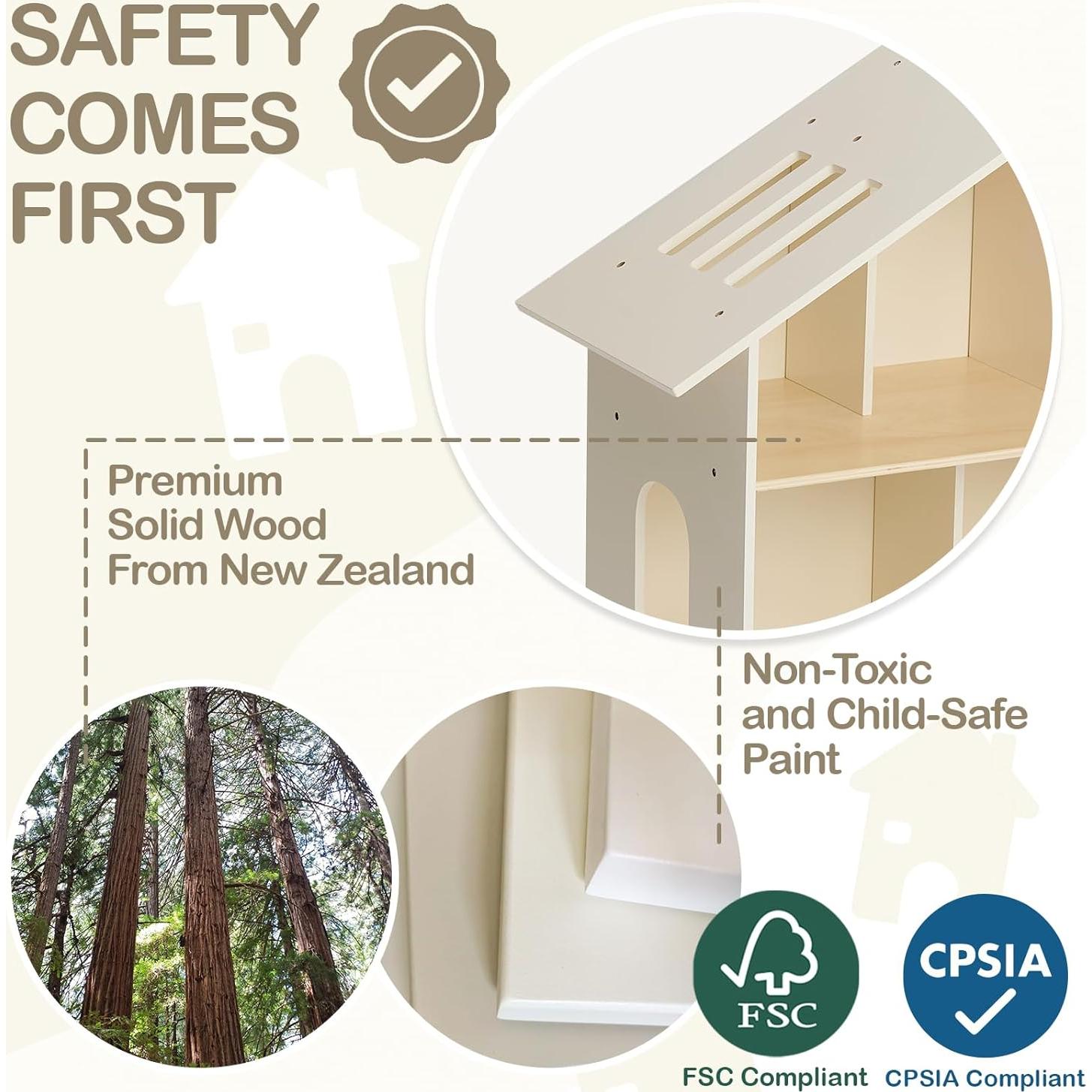 Estantería de Casa de Muñecas Monlurd 71x30cm Madera Abeto