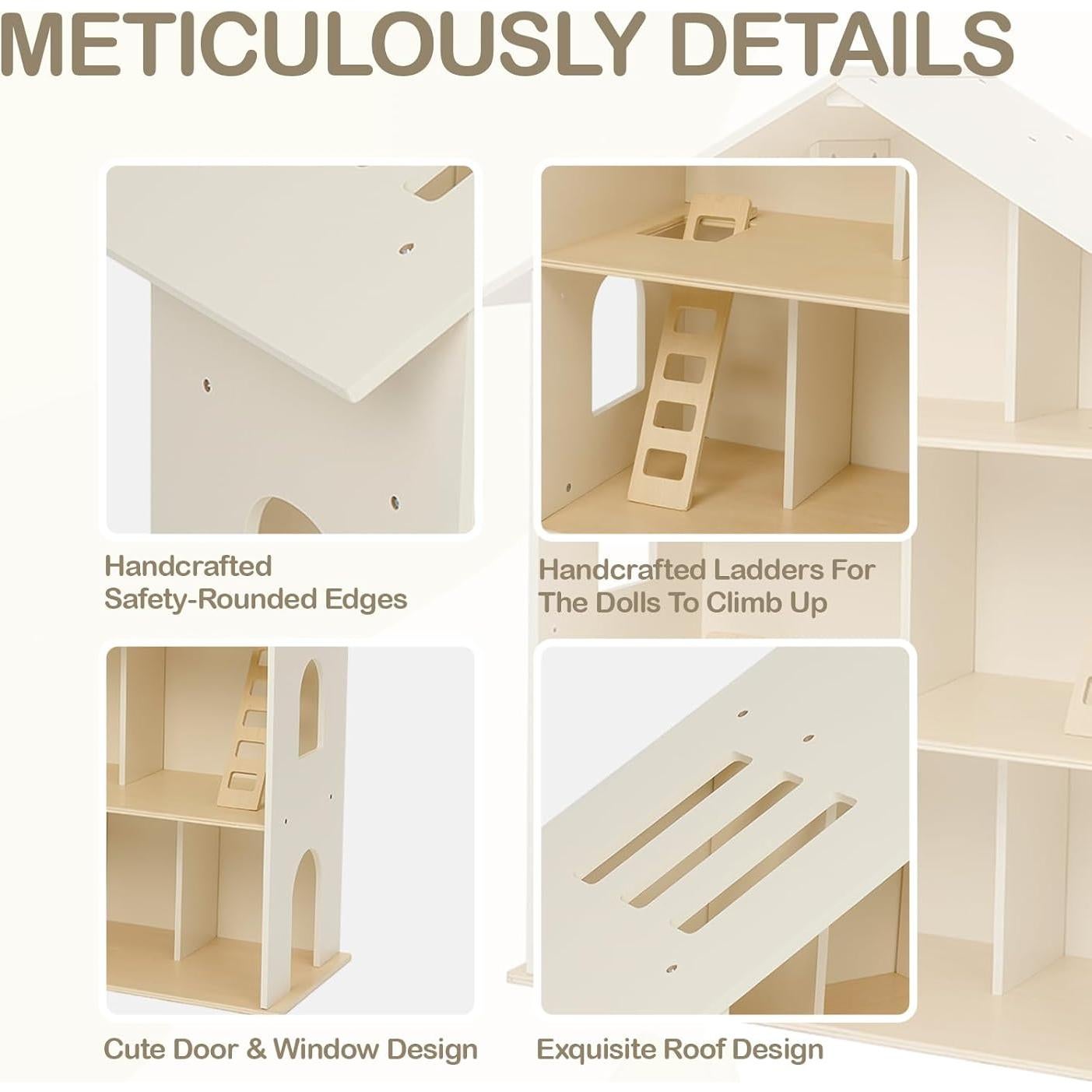 Estantería de Casa de Muñecas Monlurd 71x30cm Madera Abeto