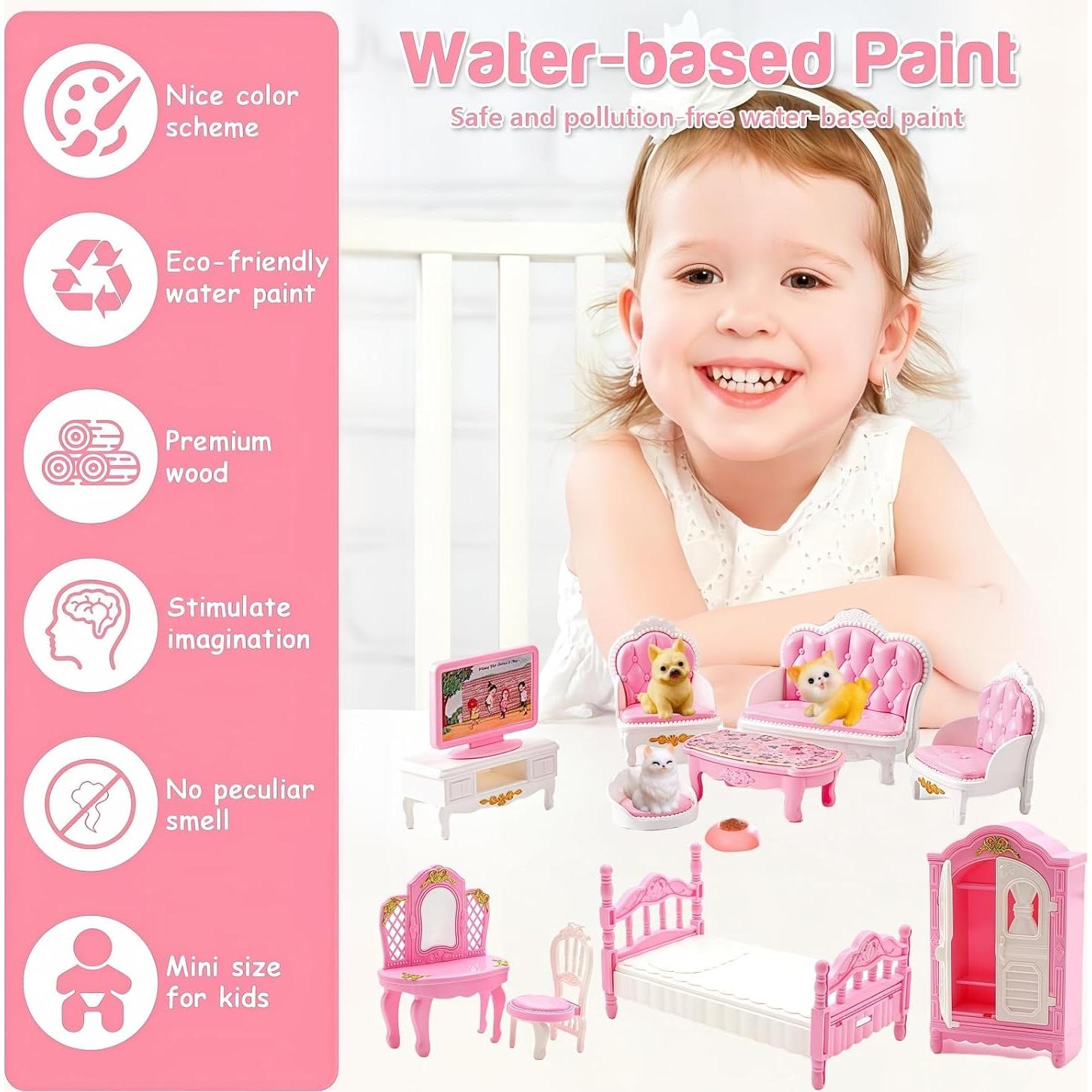 Conjunto de Muebles para Casa de Muñecas SwankyStyle 36 Piezas