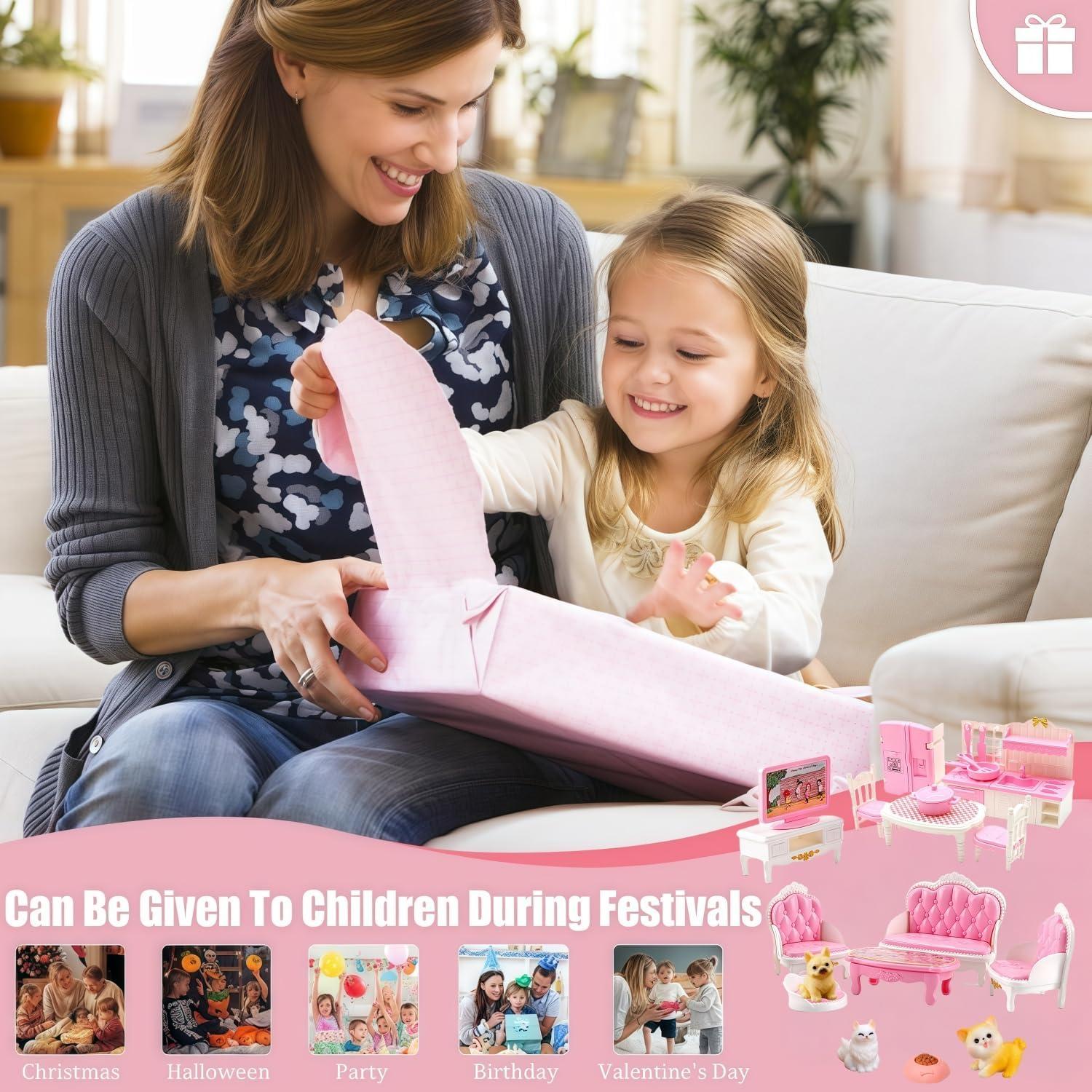 Conjunto de Muebles para Casa de Muñecas SwankyStyle 36 Piezas