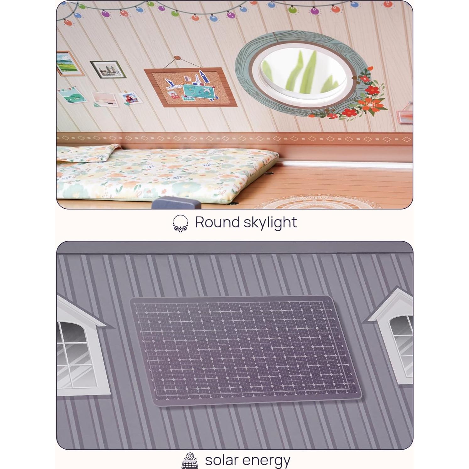 Casa de Muñecas ROBUD Camper Van de Madera con Cocina y Dormitorio