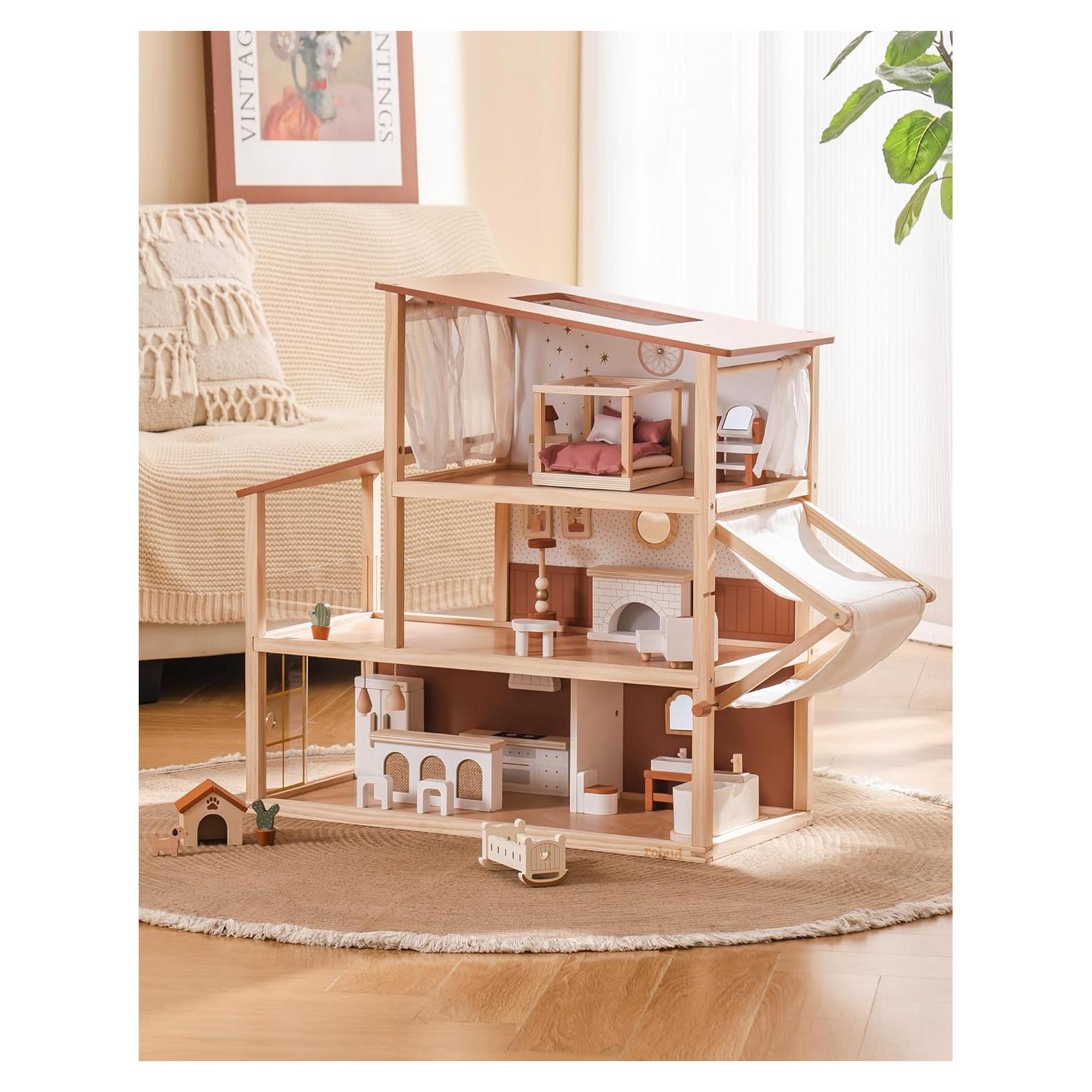 Casa de Muñecas de Madera ROBUD Bohemia con 37 Piezas