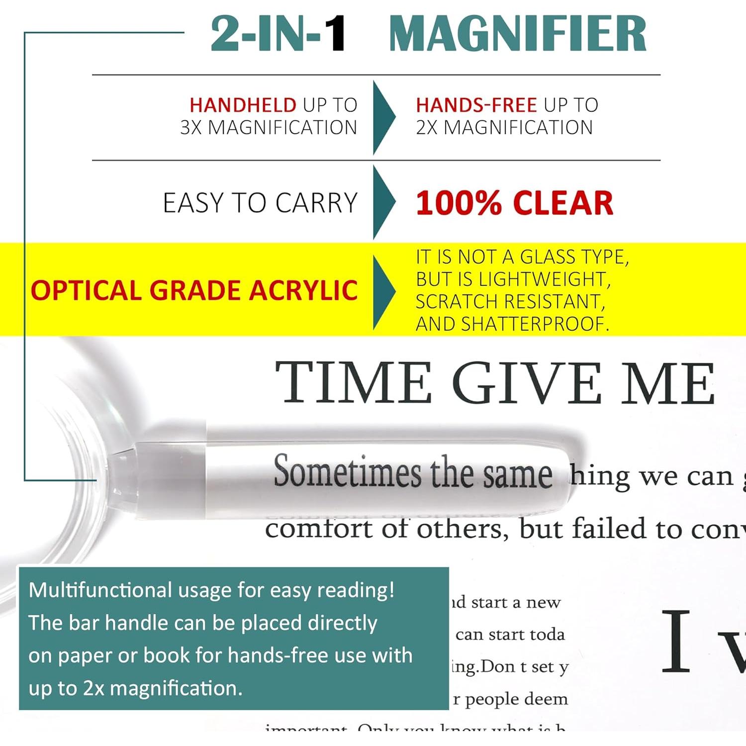 Lupa de Mano 3X MAGDEPO con Lente Acrílica Clara 20.32 cm