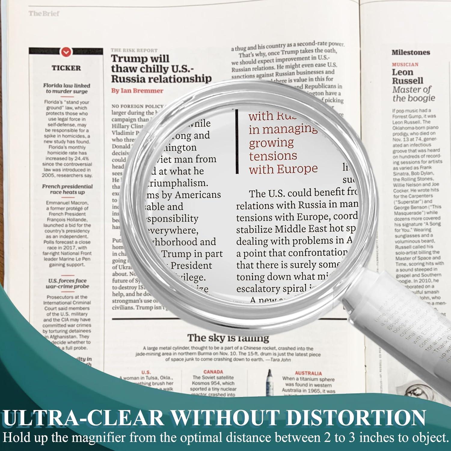 Lupa de Mano 3X MAGDEPO con Lente Acrílica Clara 20.32 cm