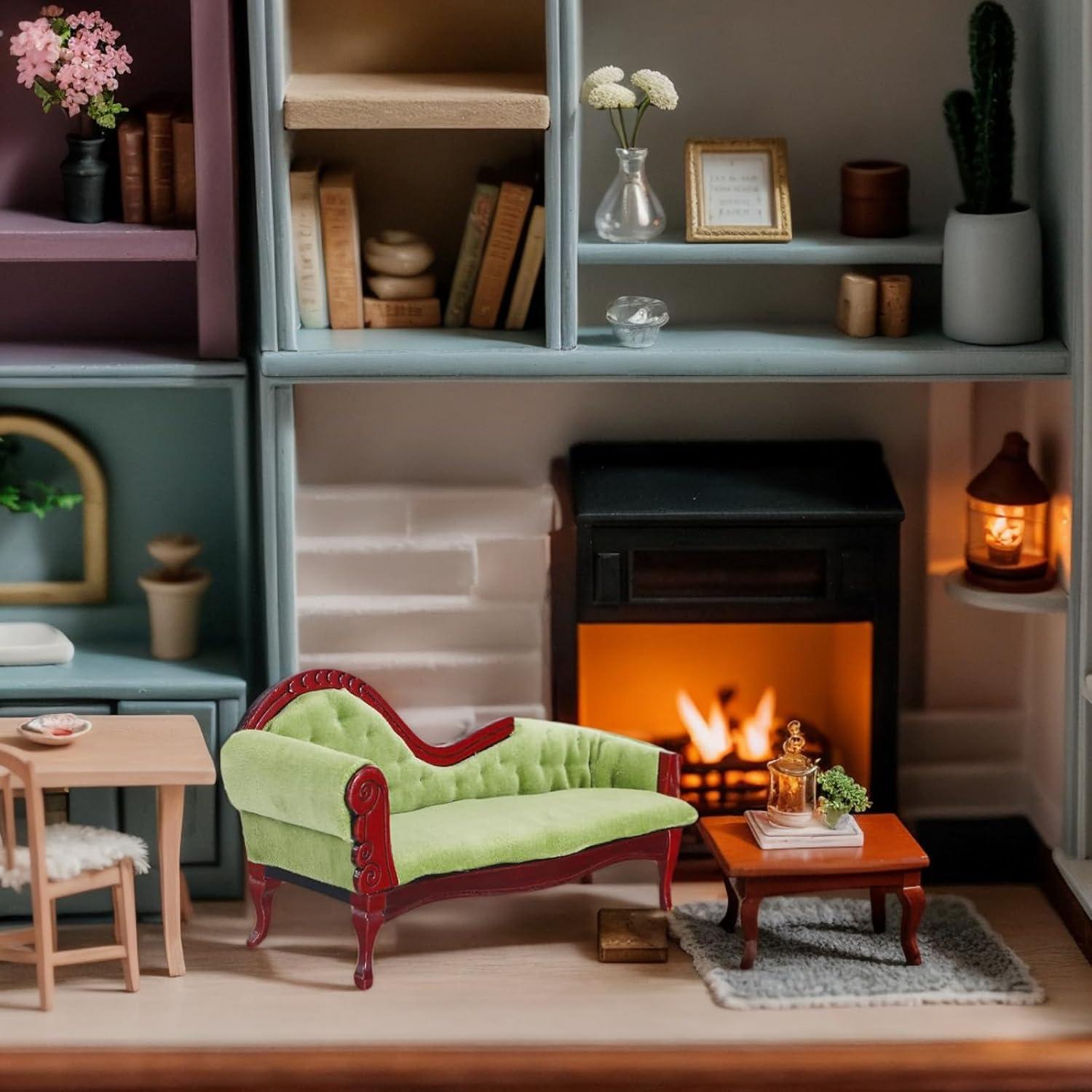 Banco de Madera Vintage Jarbins para Casa de Muñecas 1:12