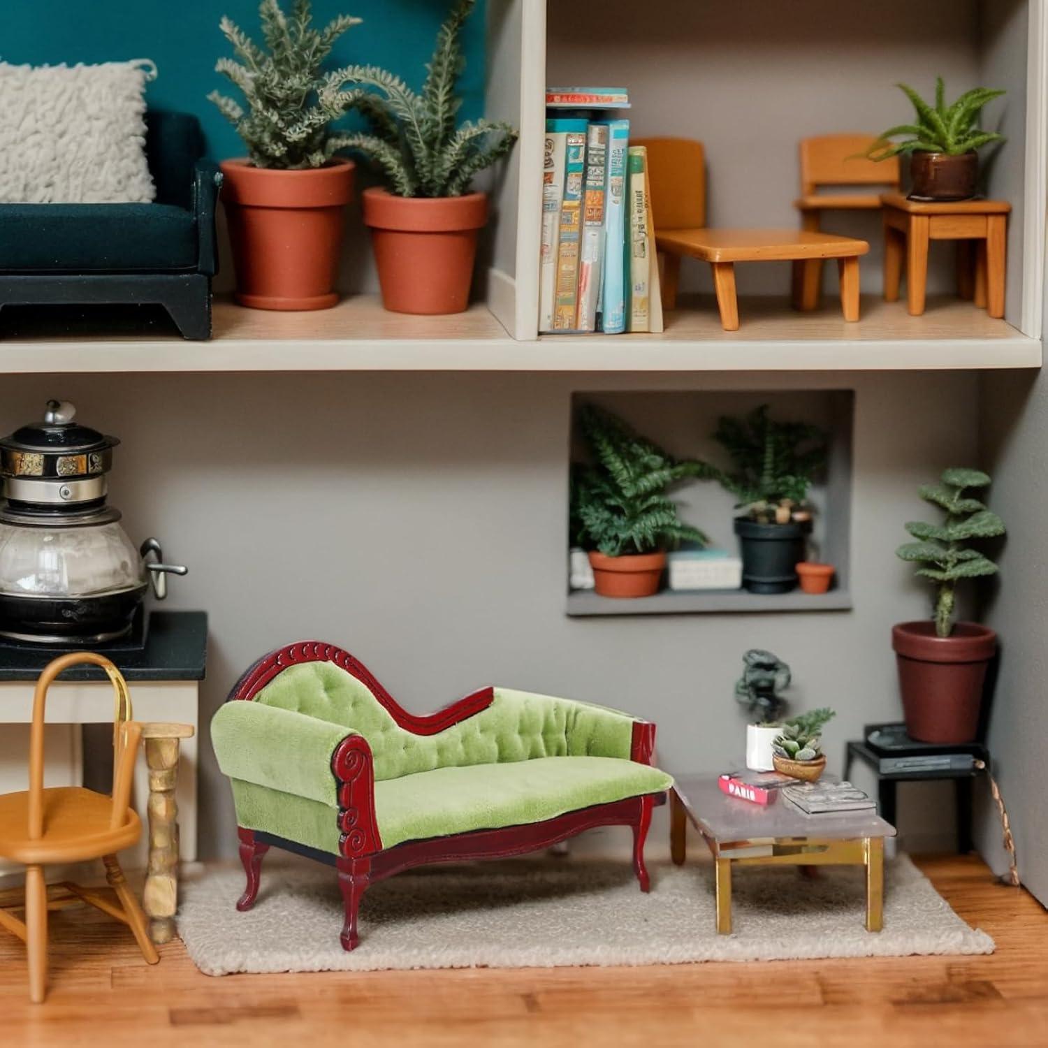 Banco de Madera Vintage Jarbins para Casa de Muñecas 1:12