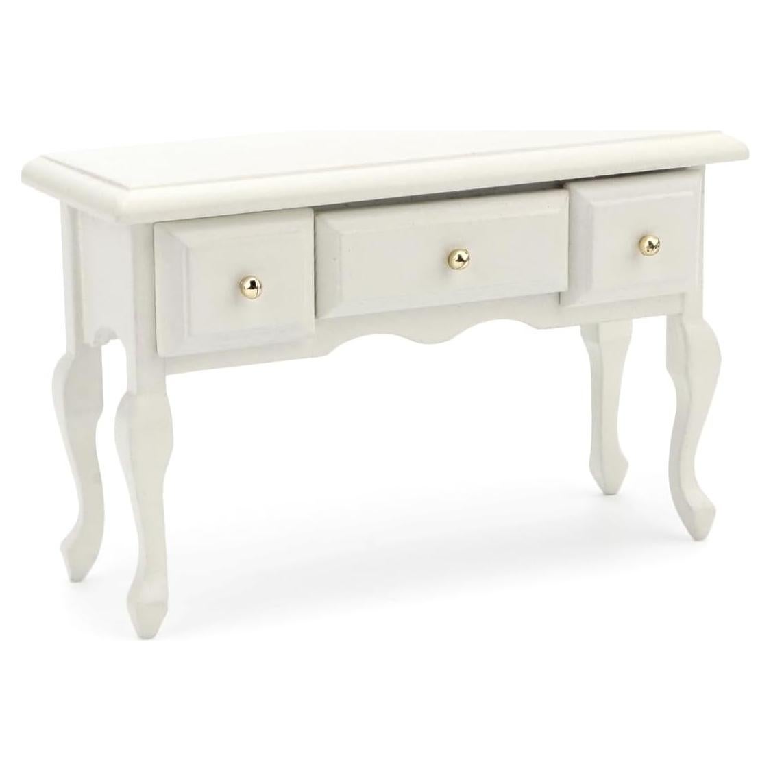 Mesa Miniatura 1:12 Cutemini Escritorio Blanco con 3 Cajones