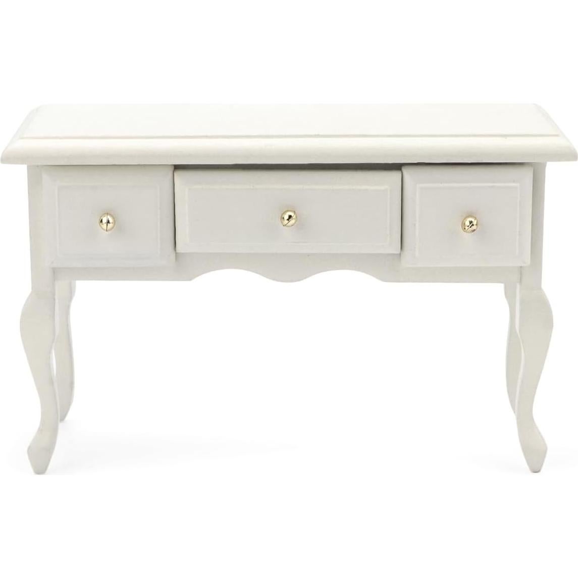 Mesa Miniatura 1:12 Cutemini Escritorio Blanco con 3 Cajones