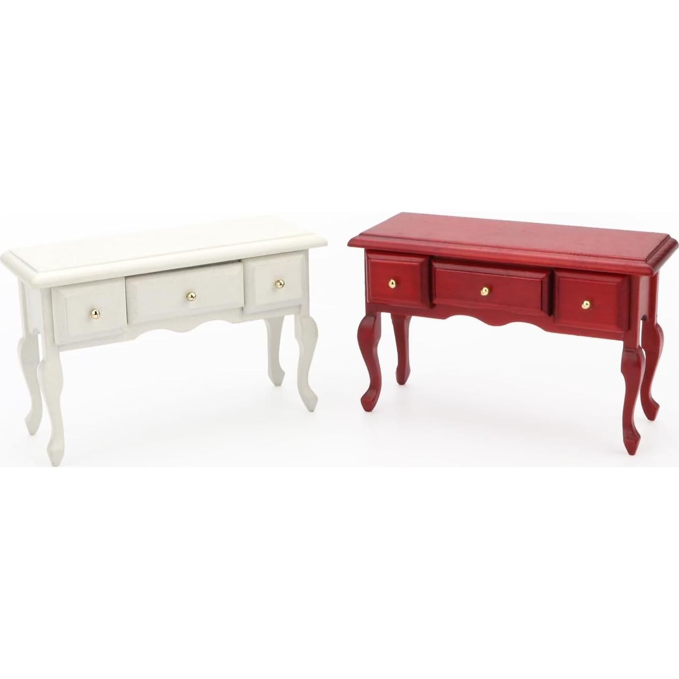 Mesa Miniatura 1:12 Cutemini Escritorio Blanco con 3 Cajones