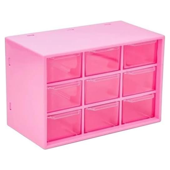 Muebles de Casa de Muñecas Eledoll 1:6 Tocador Rosa 3 Cajones