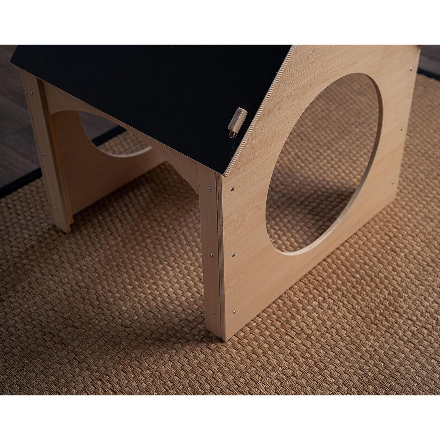 Casa de Juguete Avenlur Montessori de Madera con Techo de Pizarra