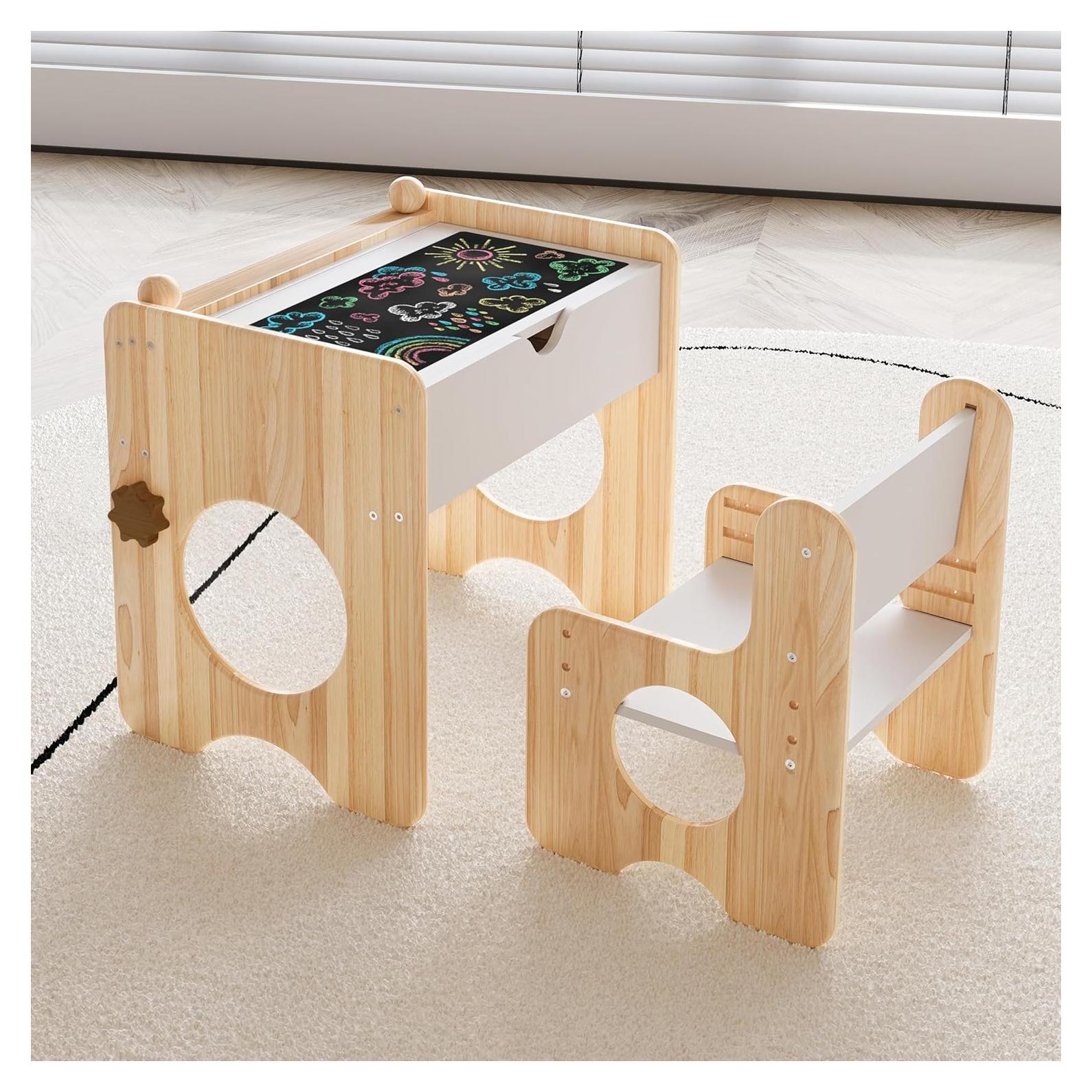 Conjunto de Mesa y Sillas Montessori Woodtoe con Almacenamiento