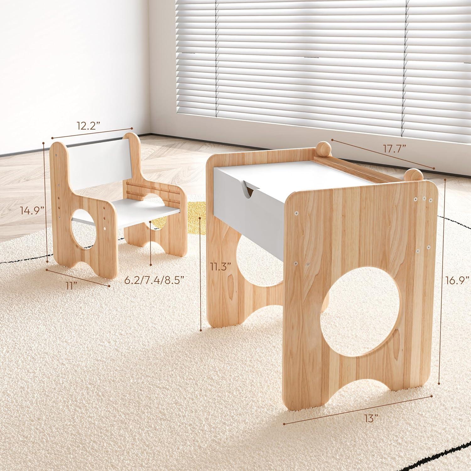 Conjunto de Mesa y Sillas Montessori Woodtoe con Almacenamiento