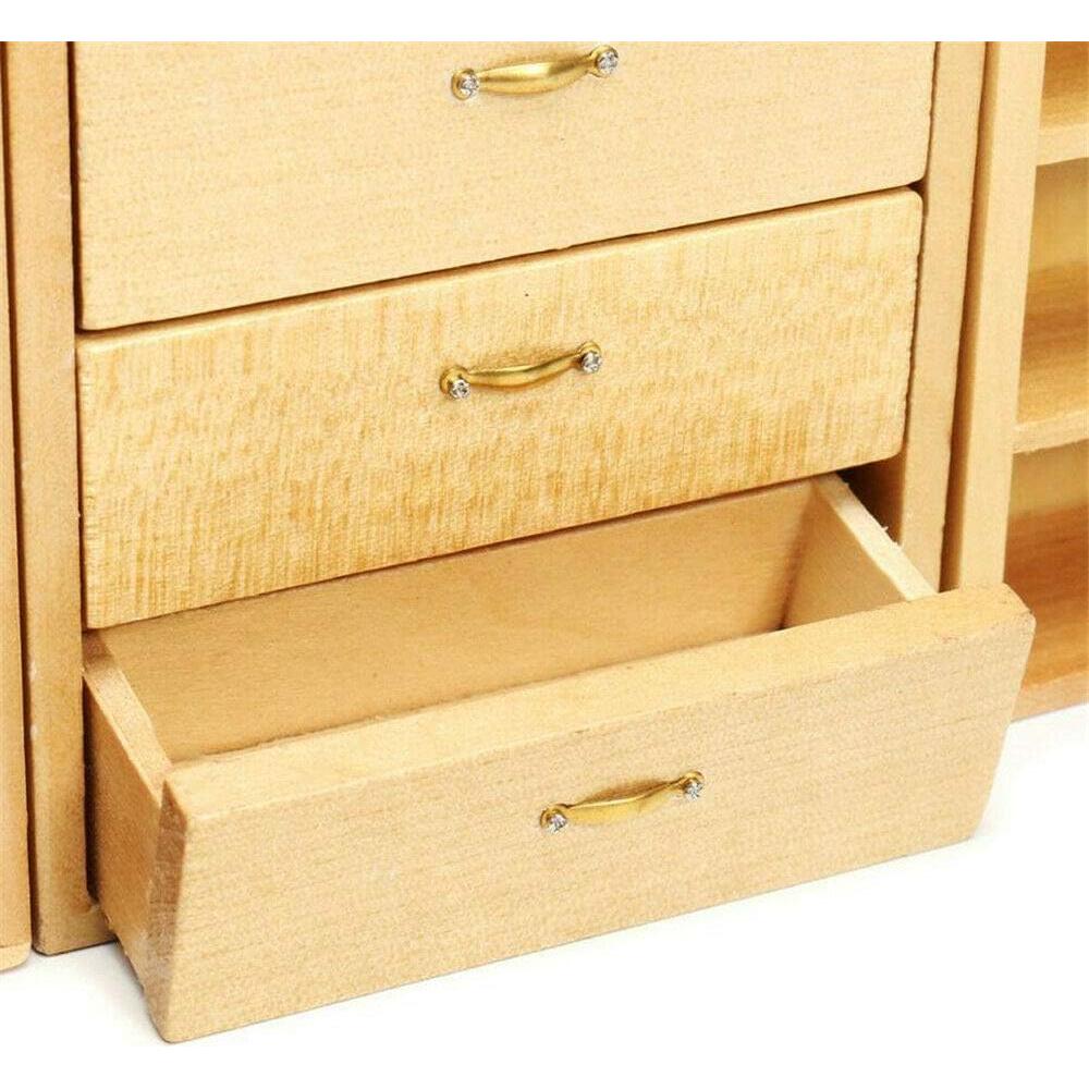 Set de 4 Muebles en Miniatura para Casa de Muñecas 1:12 - Gabinetes