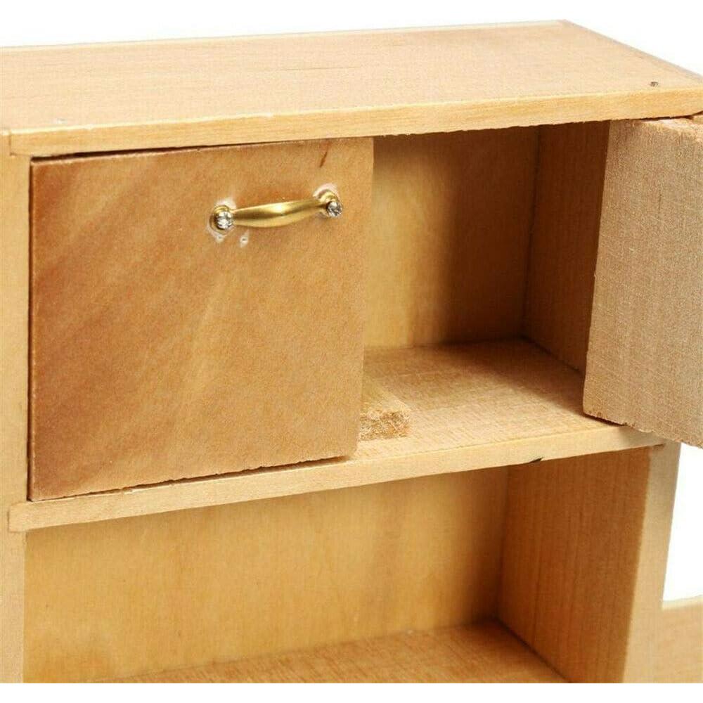 Set de 4 Muebles en Miniatura para Casa de Muñecas 1:12 - Gabinetes