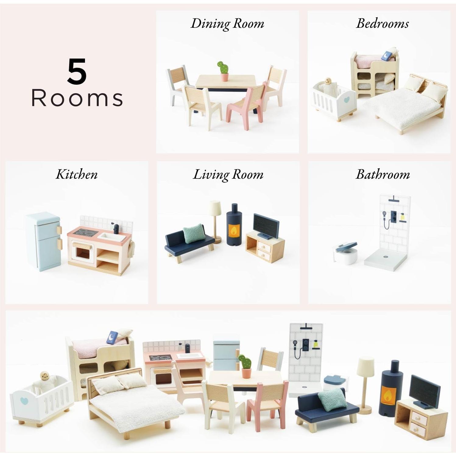 Juego de Muebles de Madera Le Toy Van Daisylane 37 Piezas