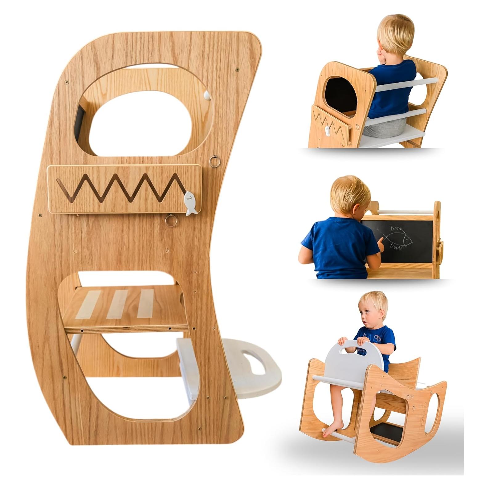 Torre Montessori 4-en-1 LIFENZO para Niños - Taburete Ajustable