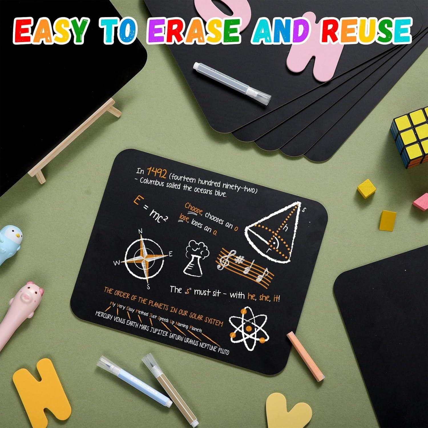 Juego de 12 Pizarras Negras de Madera Humyoun 30x24 cm