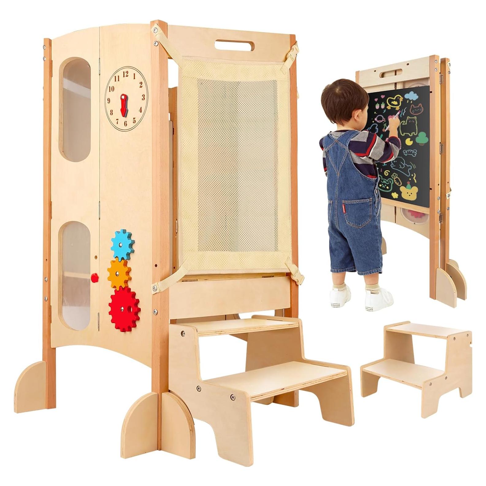 Torre de Cocina Plegable Sinpedex para Niños con 2 Pasos