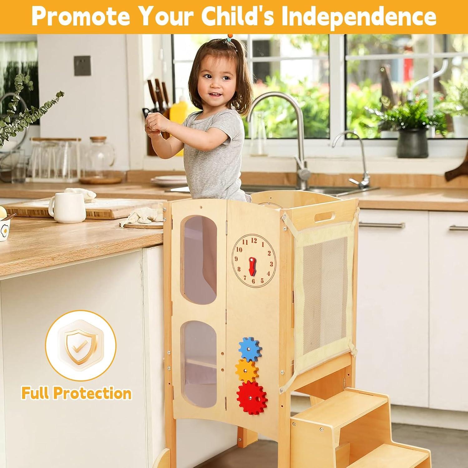 Torre de Cocina Plegable Sinpedex para Niños con 2 Pasos