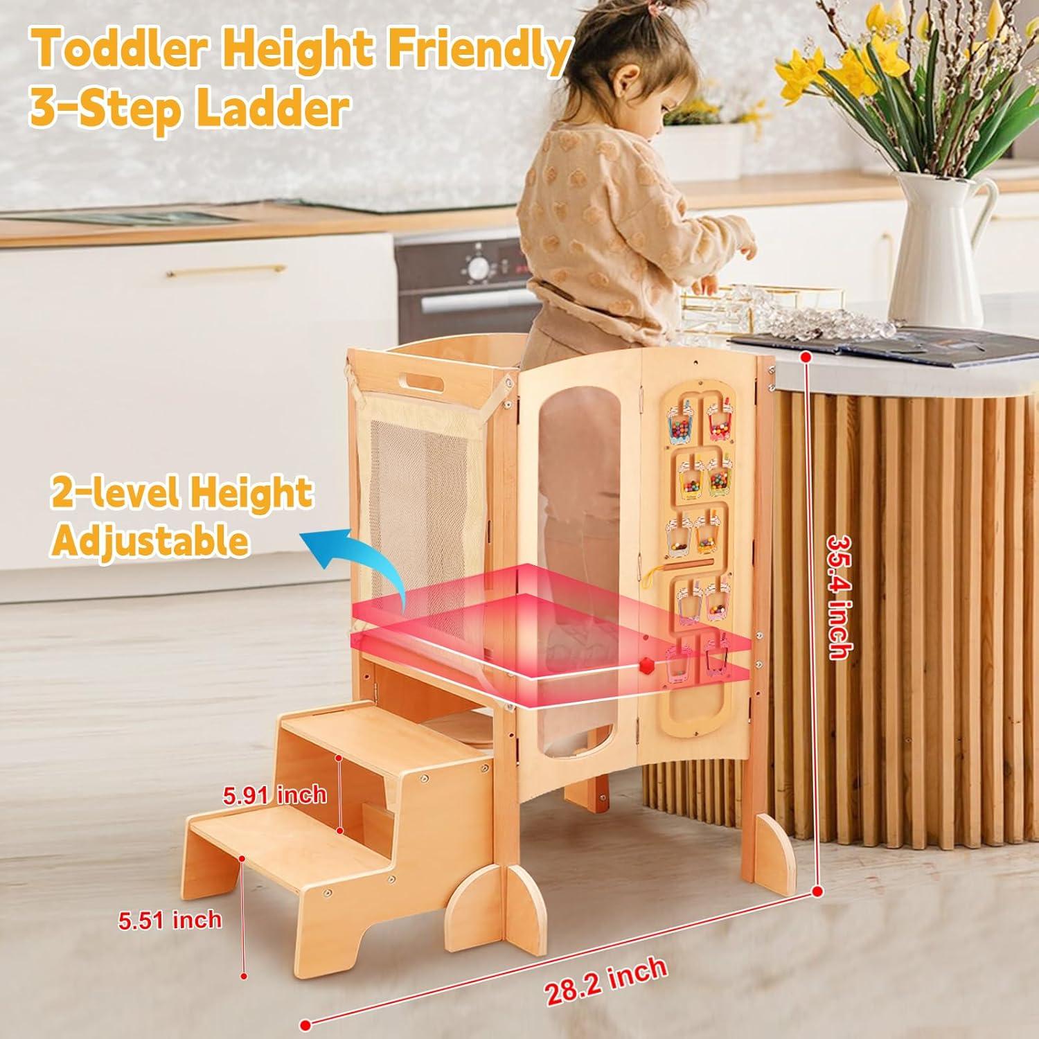 Torre de Cocina Plegable Sinpedex para Niños con 2 Pasos
