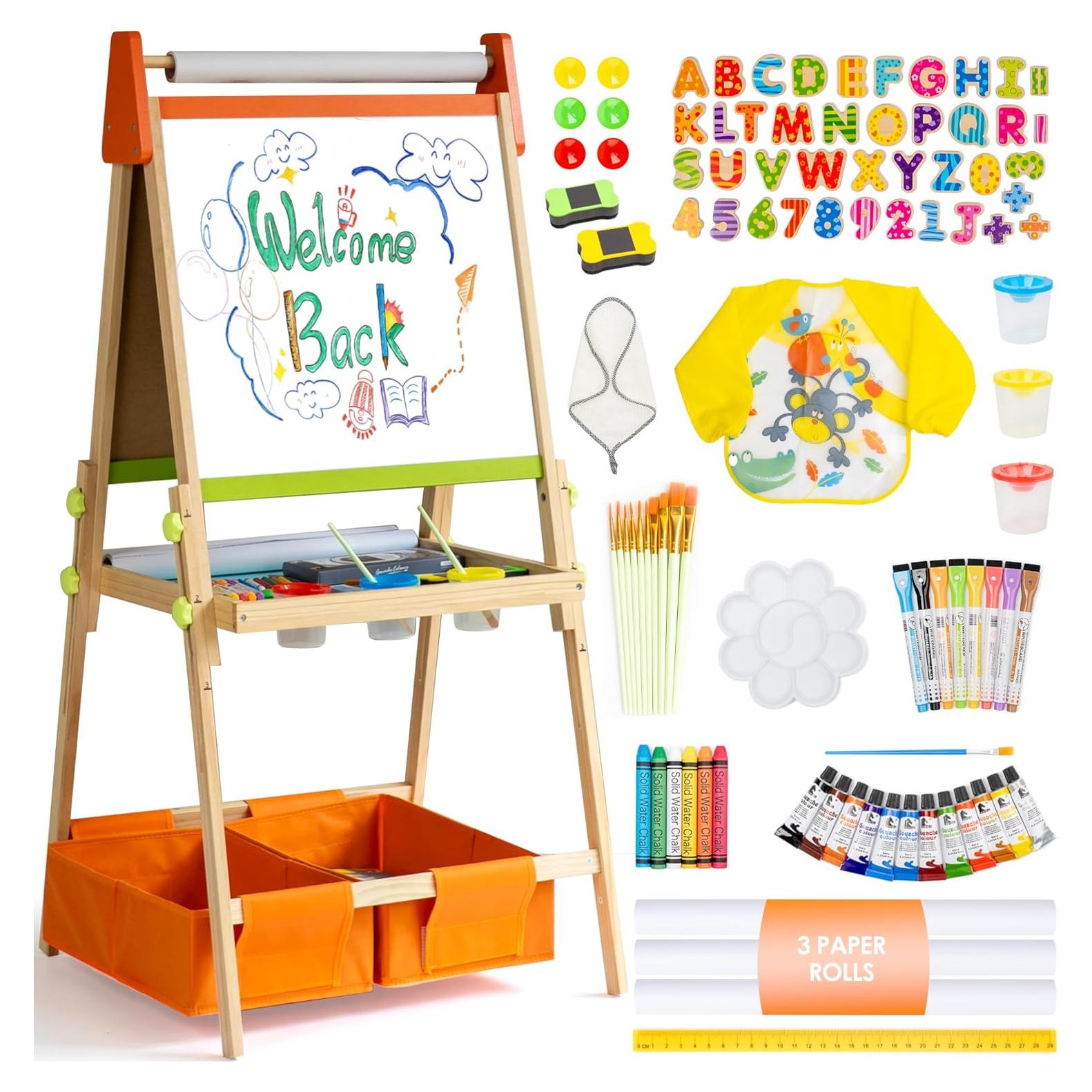 Caballete Ajustable 3 en 1 BPMFKID para Niños con Rollo de Papel