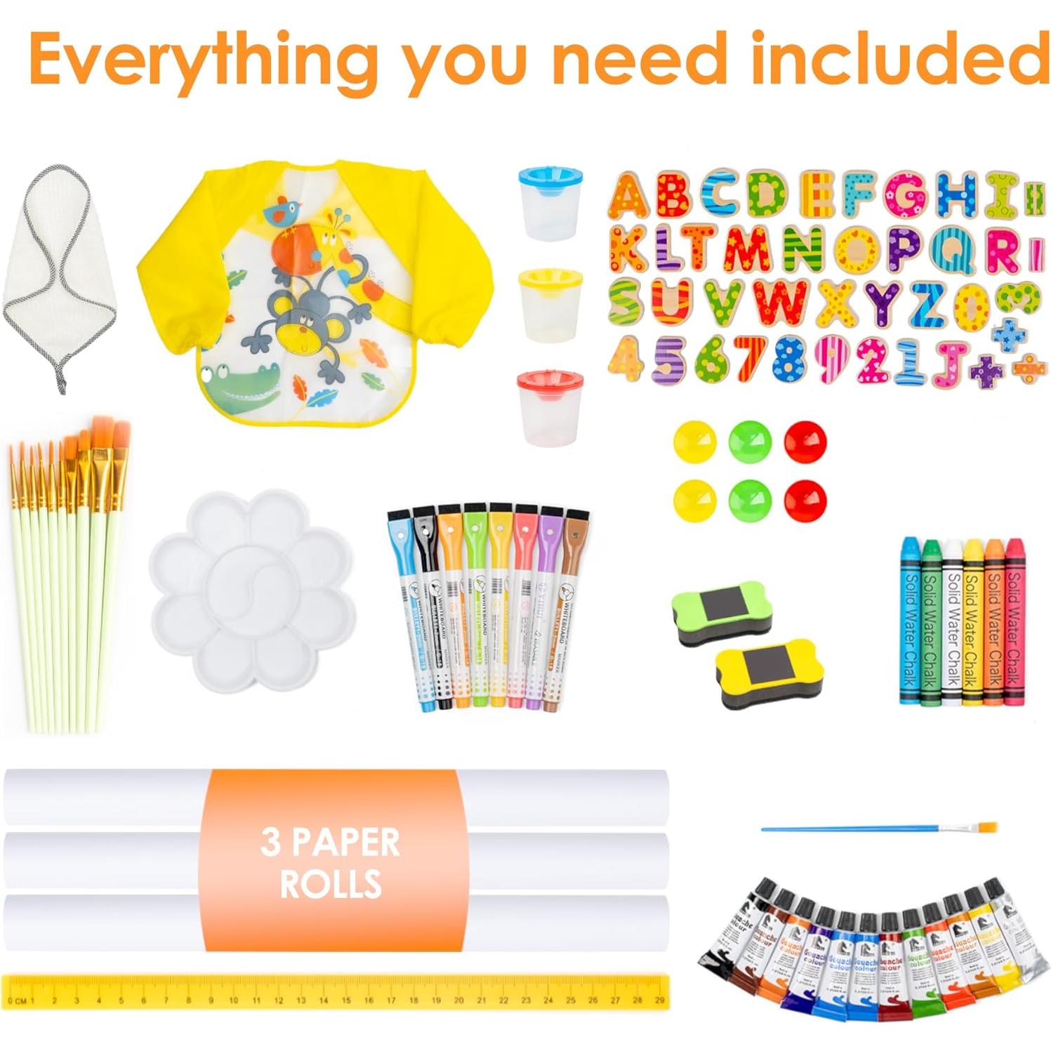 Caballete Ajustable 3 en 1 BPMFKID para Niños con Rollo de Papel