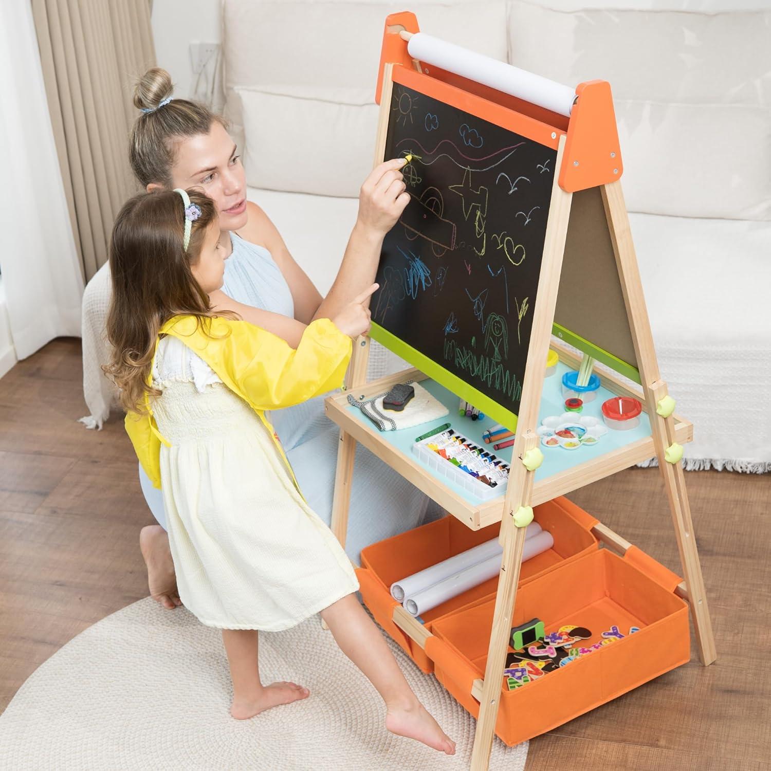 Caballete Ajustable 3 en 1 BPMFKID para Niños con Rollo de Papel