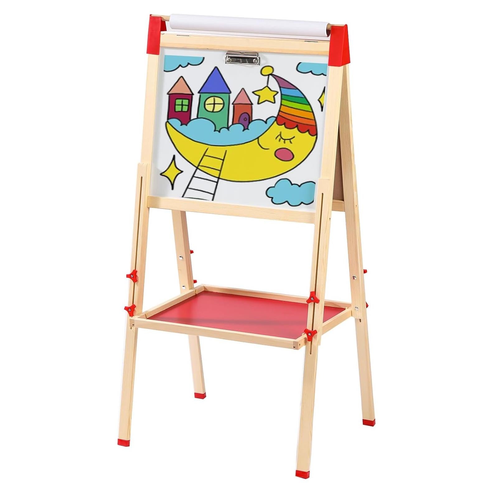 Caballete de Madera Ajustable Monleelnom para Niños 3-12 Años