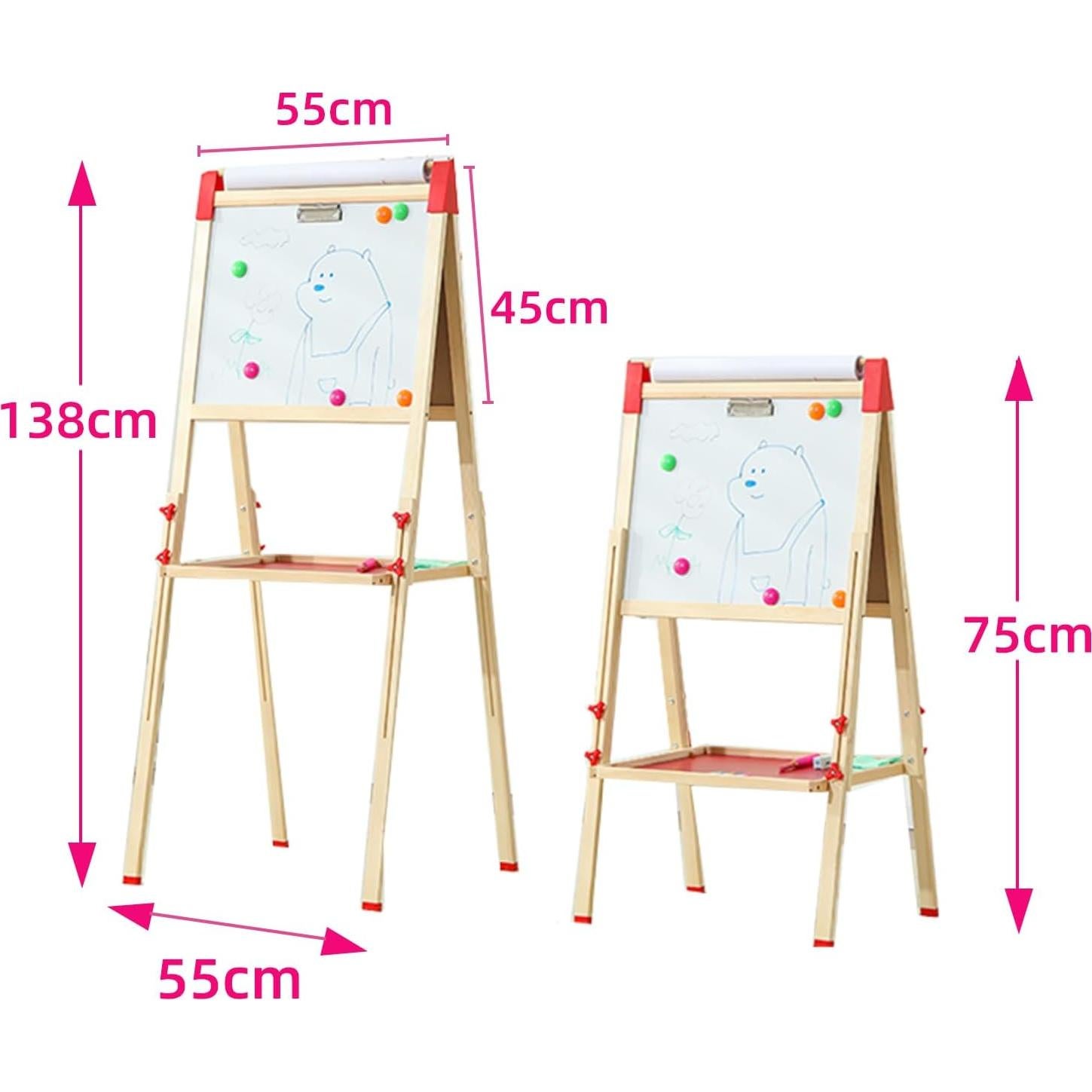 Caballete de Madera Ajustable Monleelnom para Niños 3-12 Años