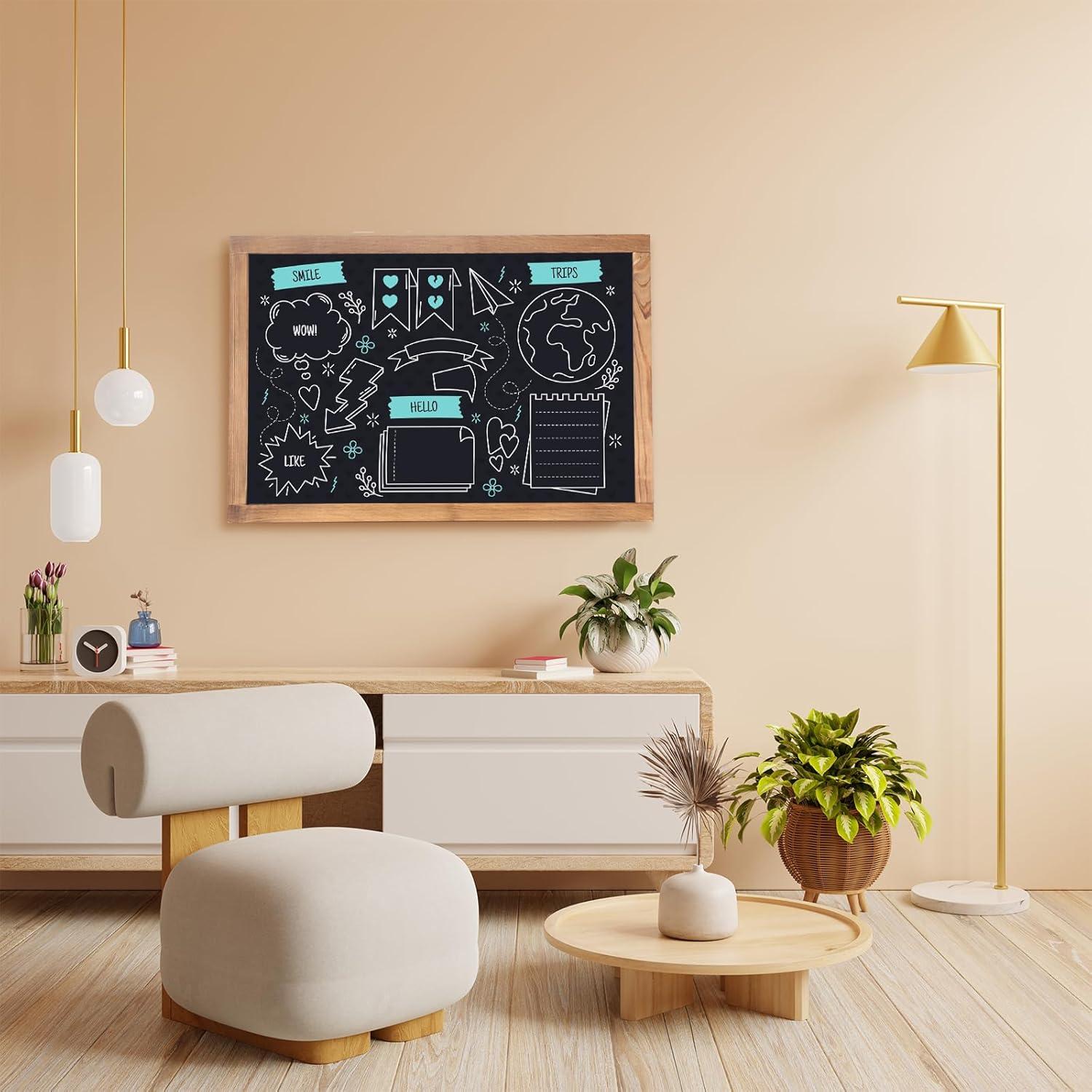 Pizarra Magnética TONICE 30x40 cm con Marco de Madera Rústica