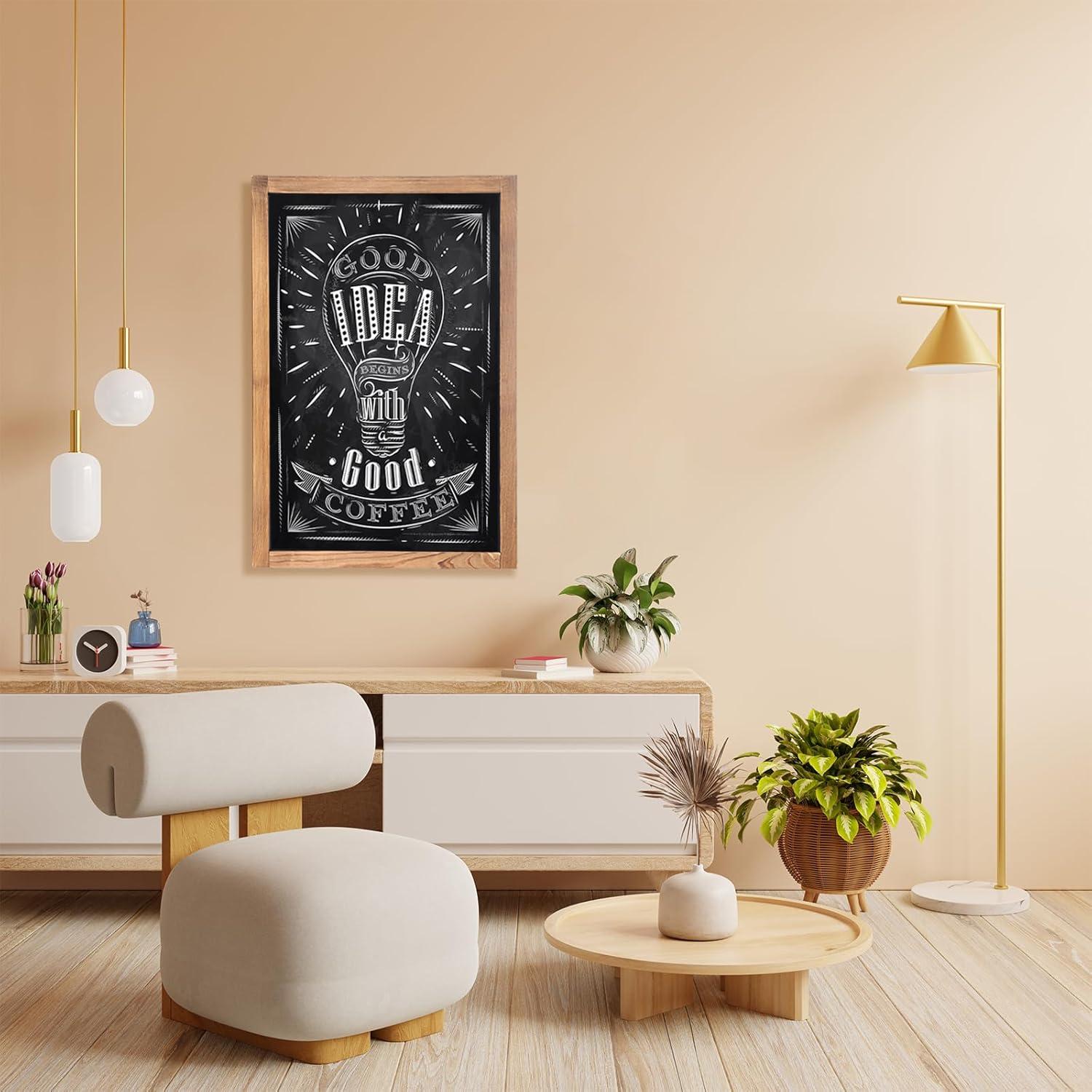 Pizarra Magnética TONICE 30x40 cm con Marco de Madera Rústica