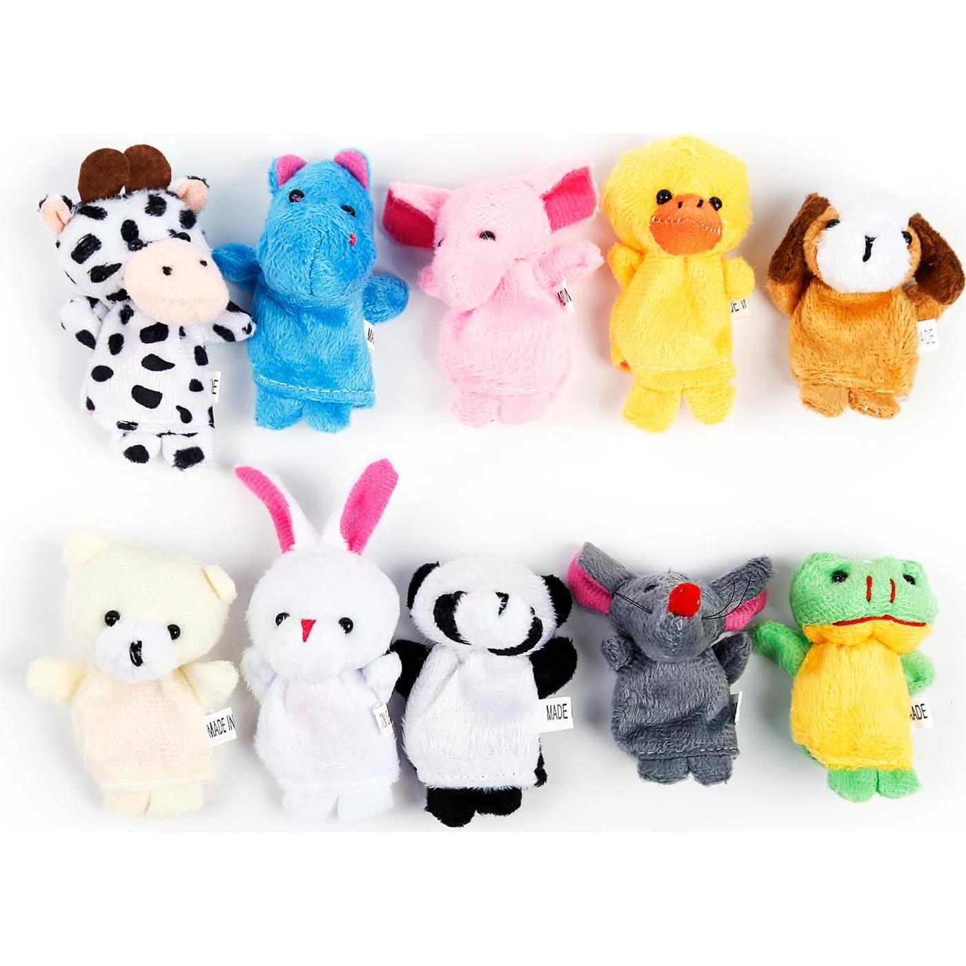 20 Títeres de Dedo de Animales Oiuros - Terciopelo Suave