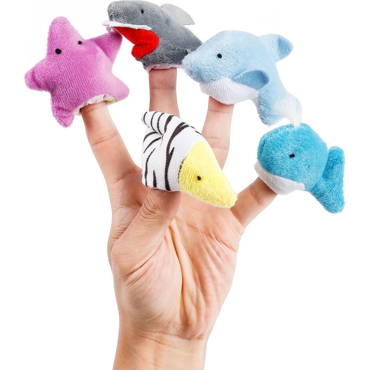 20 Títeres de Dedo de Animales Oiuros - Terciopelo Suave