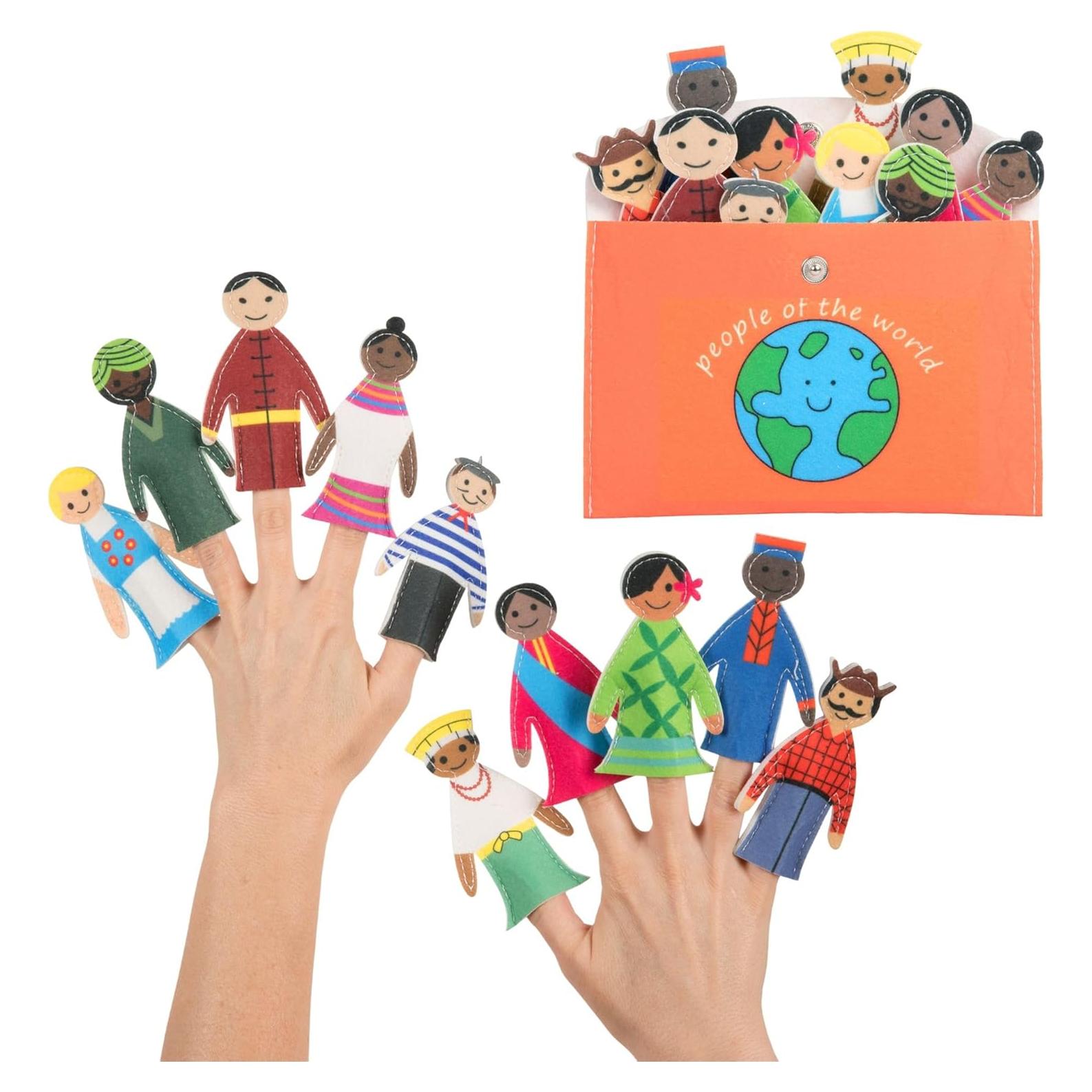 Títeres de dedo educativos Jeanie Bean - Juego de 10 piezas