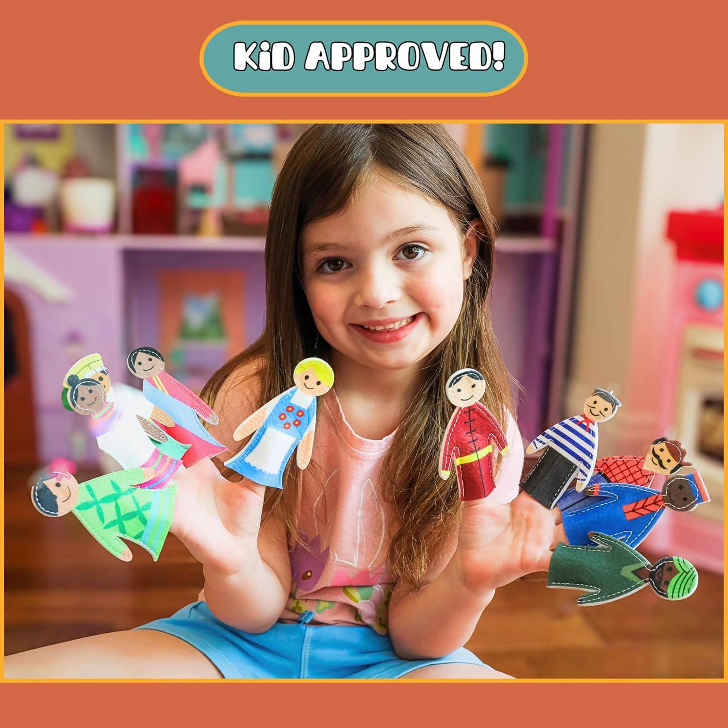 Títeres de dedo educativos Jeanie Bean - Juego de 10 piezas