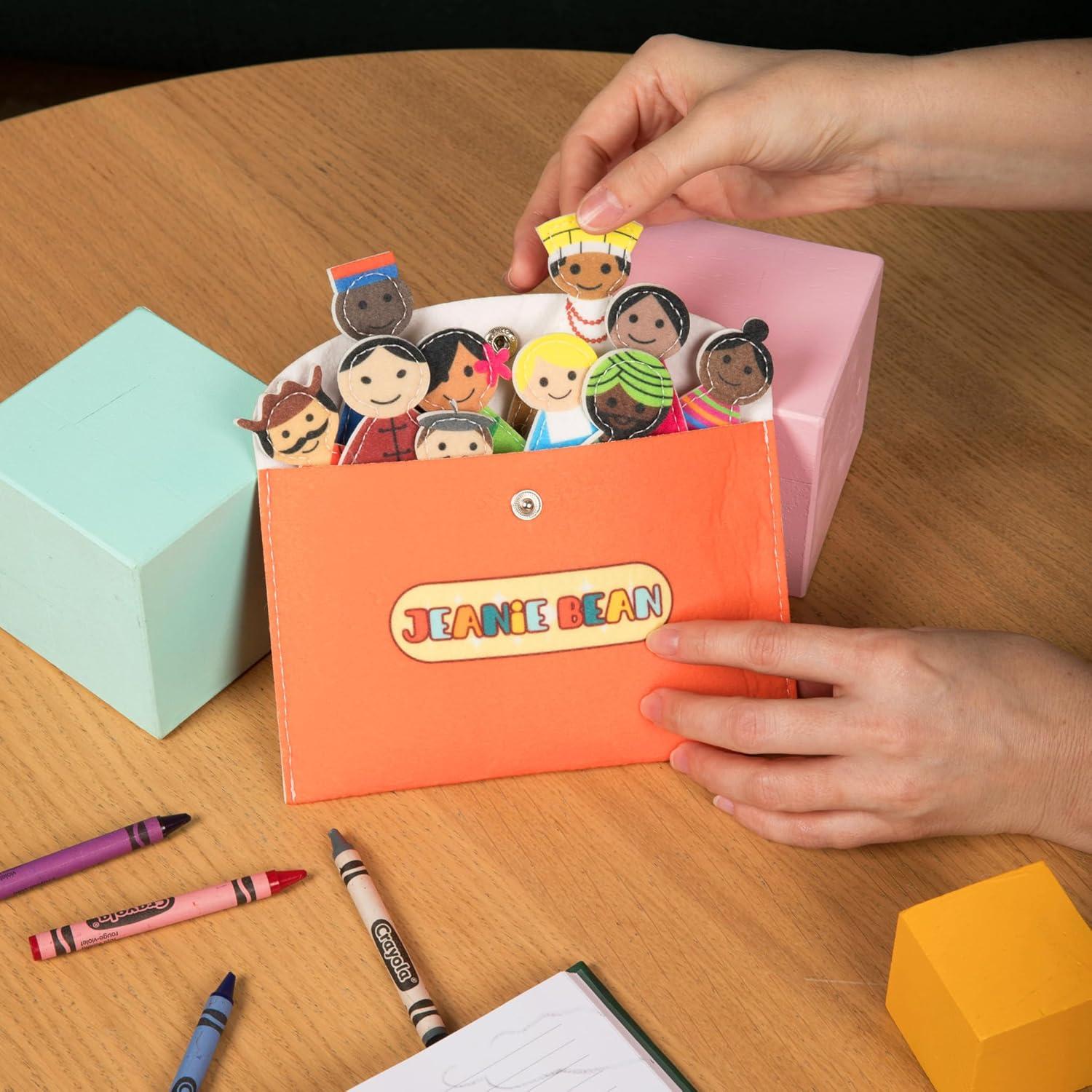 Títeres de dedo educativos Jeanie Bean - Juego de 10 piezas