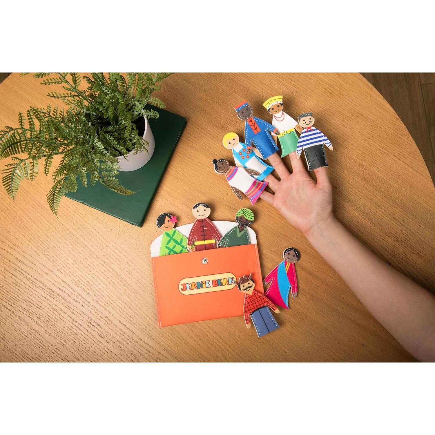 Títeres de dedo educativos Jeanie Bean - Juego de 10 piezas