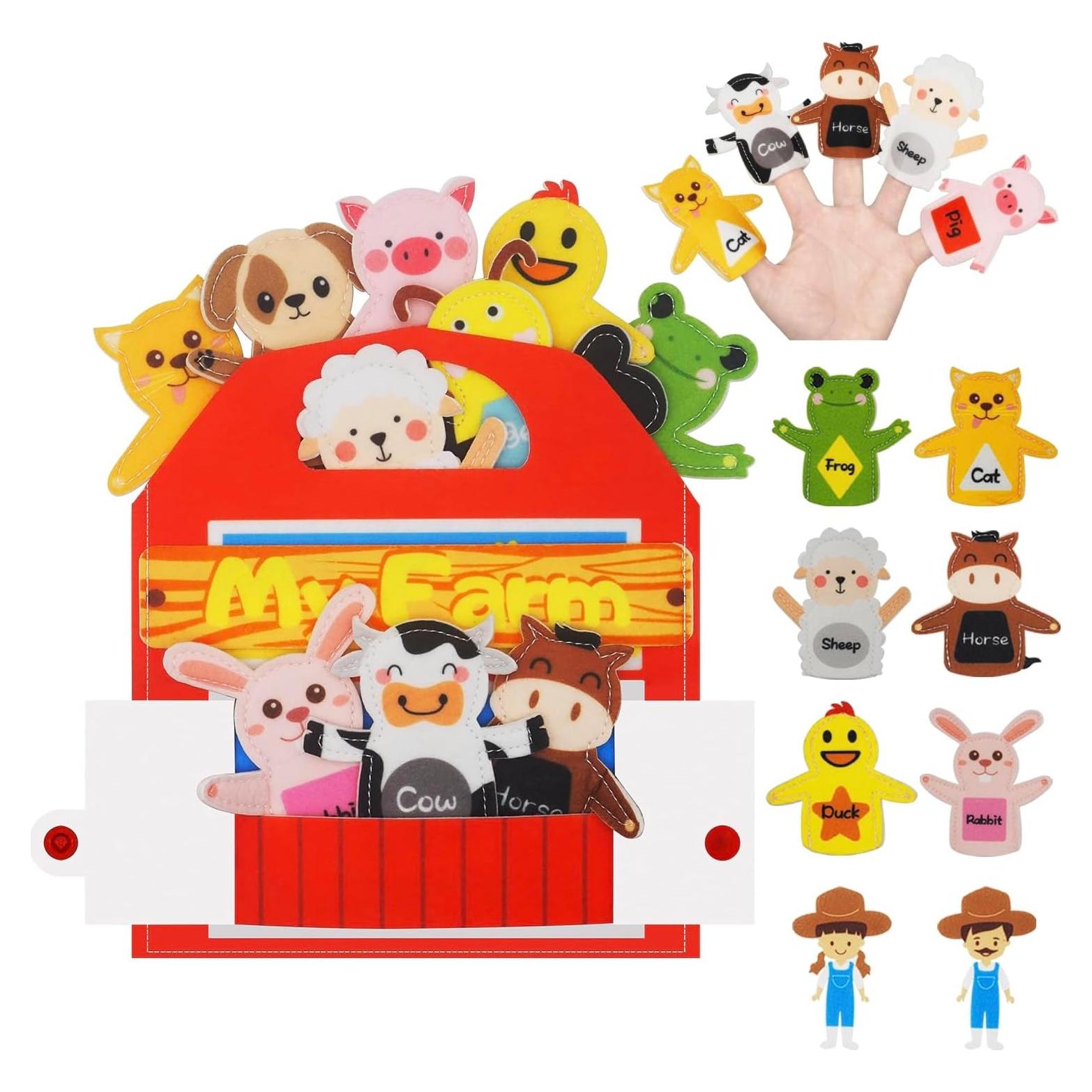 Títeres de dedo de animales de granja Kikiyaki - 10 piezas