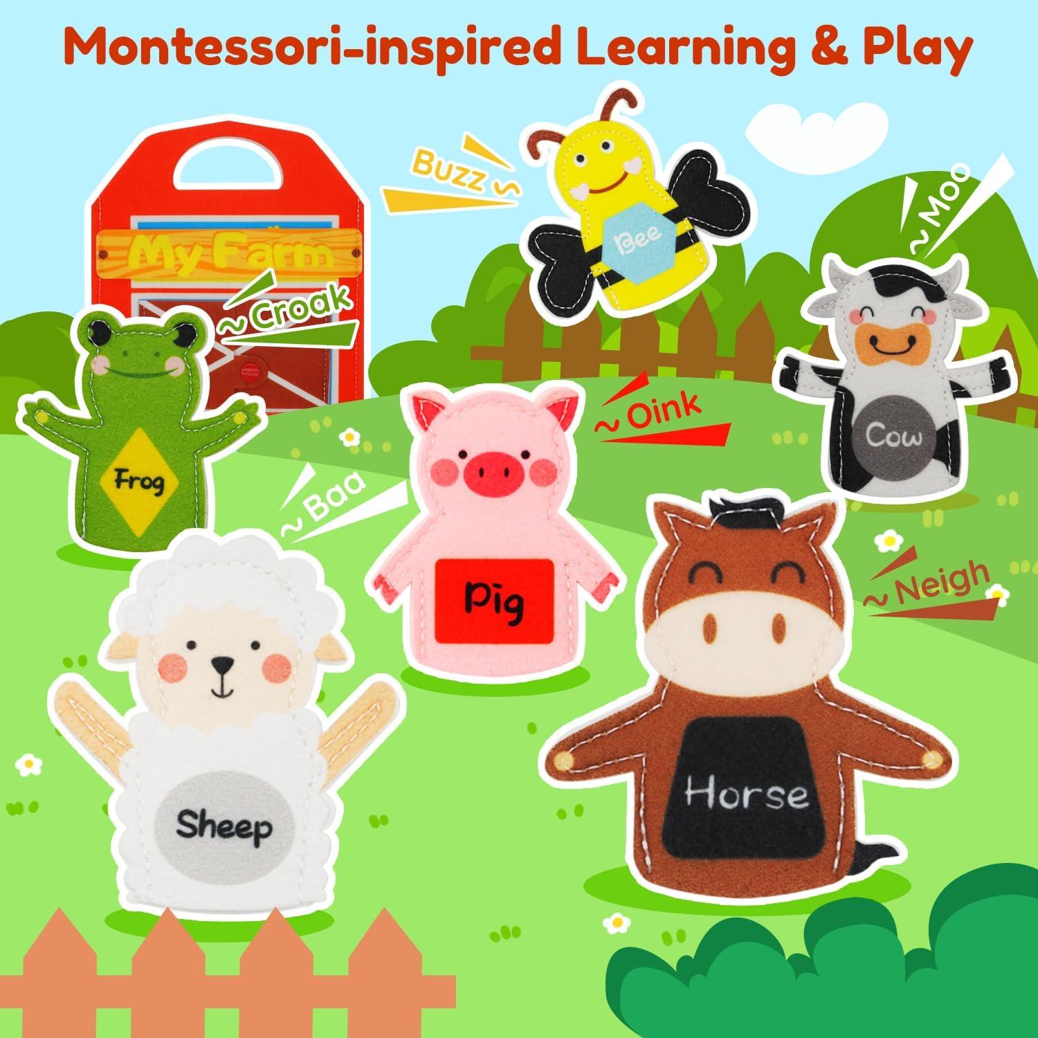 Títeres de dedo de animales de granja Kikiyaki - 10 piezas