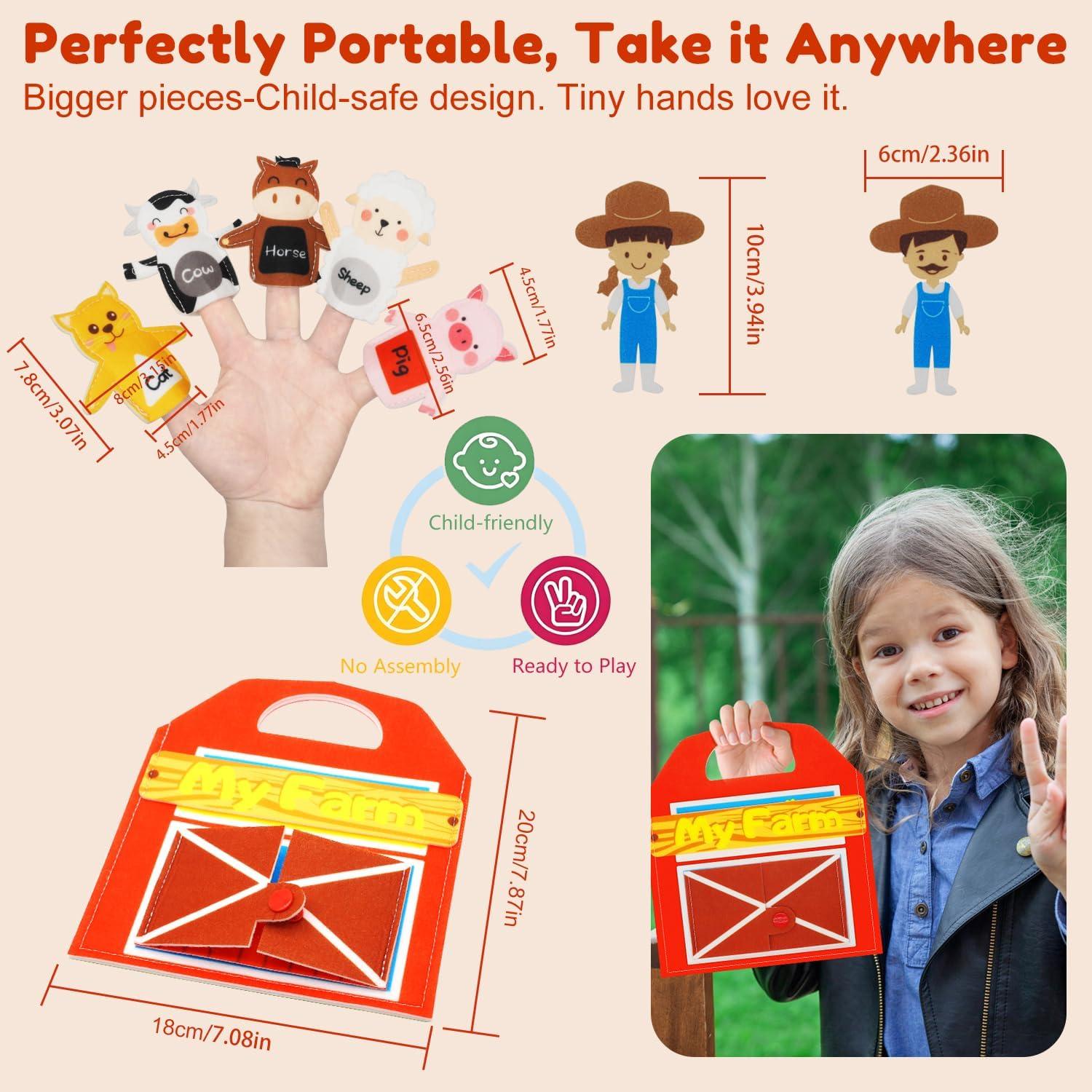 Títeres de dedo de animales de granja Kikiyaki - 10 piezas