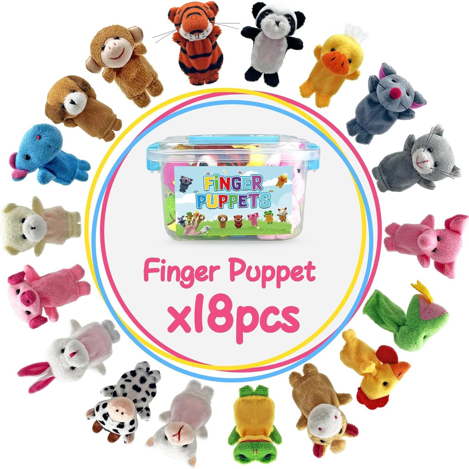 Juego de 18 Marionetas de Dedo de Peluche PPXMEEUDC 6.5x5 cm