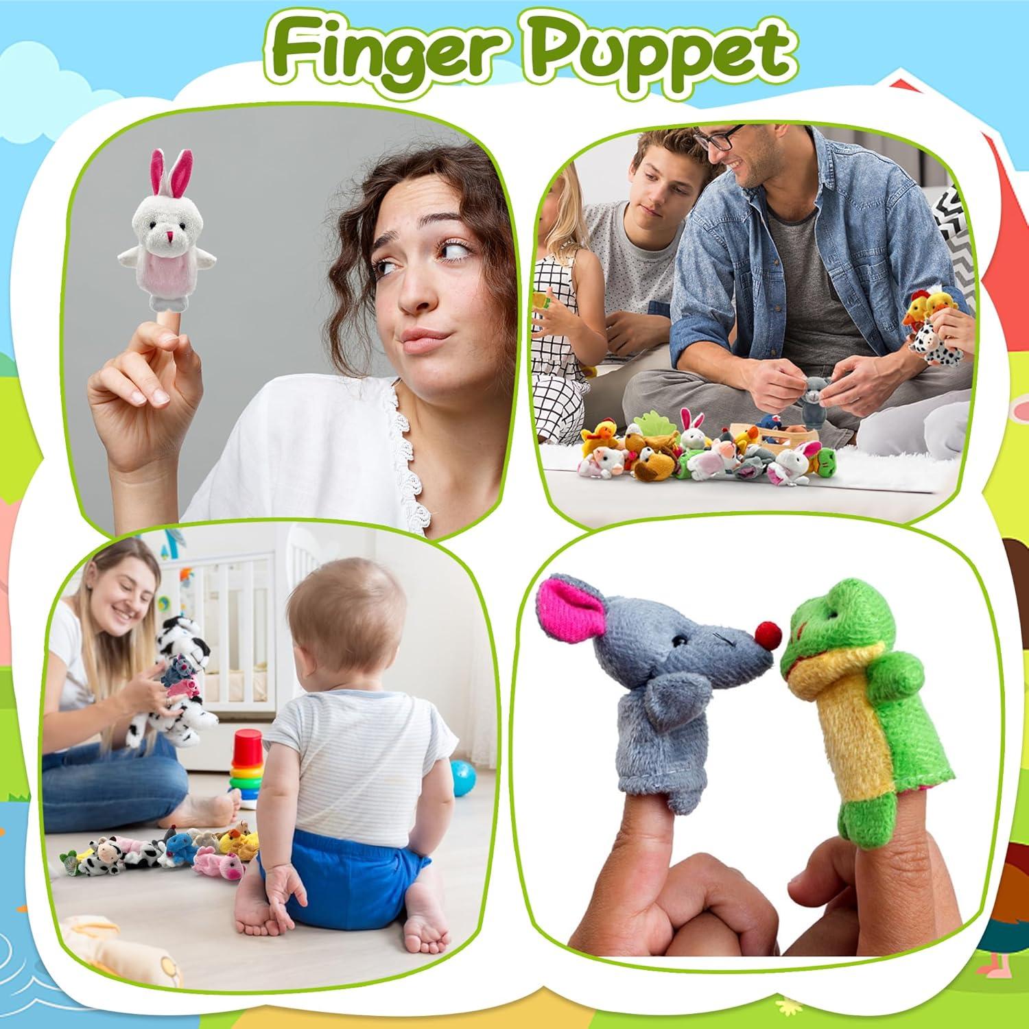 Juego de 18 Marionetas de Dedo de Peluche PPXMEEUDC 6.5x5 cm