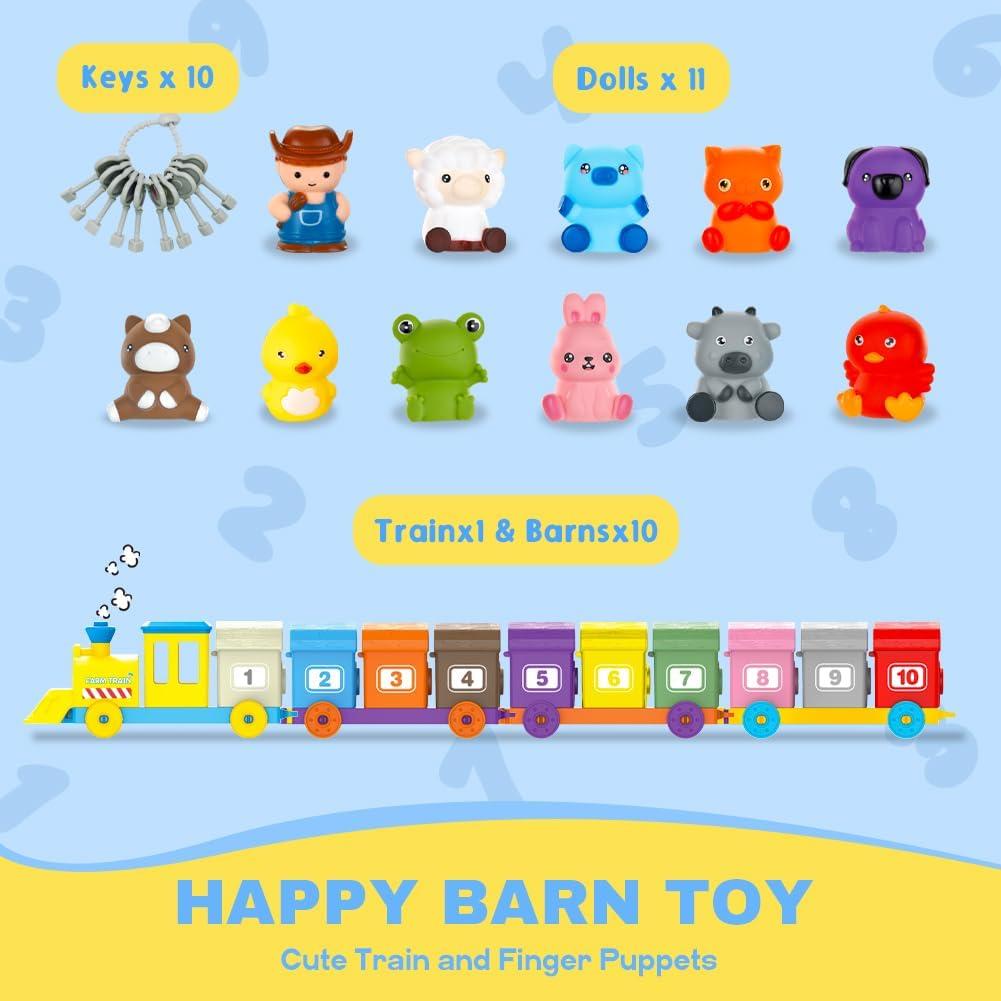 Tren de Animales de Granja BOLZRA con 11 Marionetas y Llaves