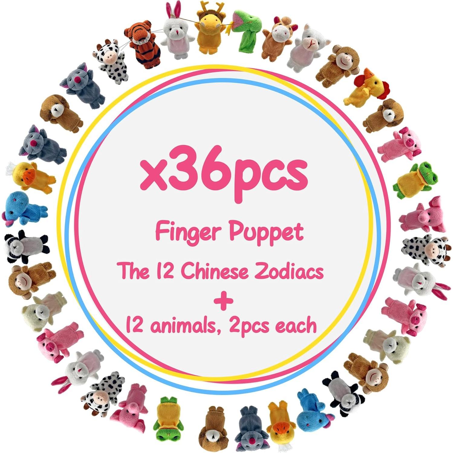 Conjunto de 36 Marionetas de Dedo XIPEGPA para Cuentacuentos