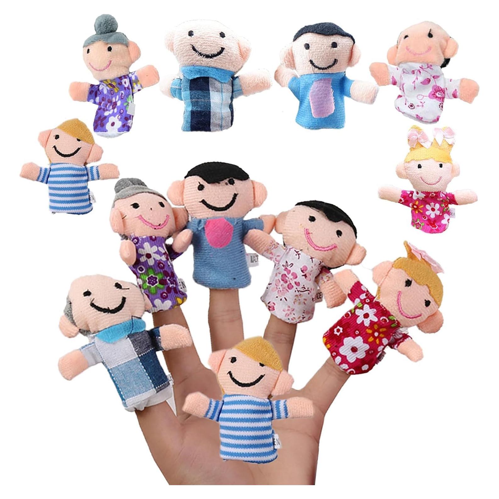 Juego de 6 Mini Títeres de Dedo Fansoftiks - Familia Abuelos