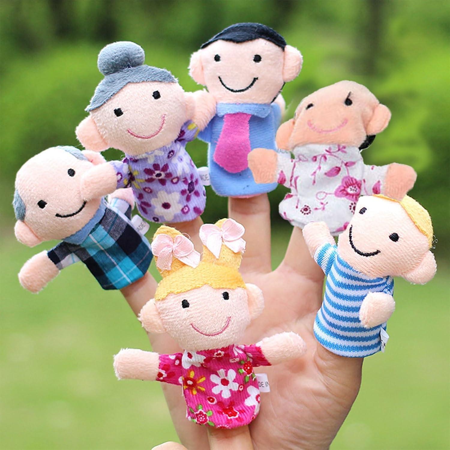 Juego de 6 Mini Títeres de Dedo Fansoftiks - Familia Abuelos