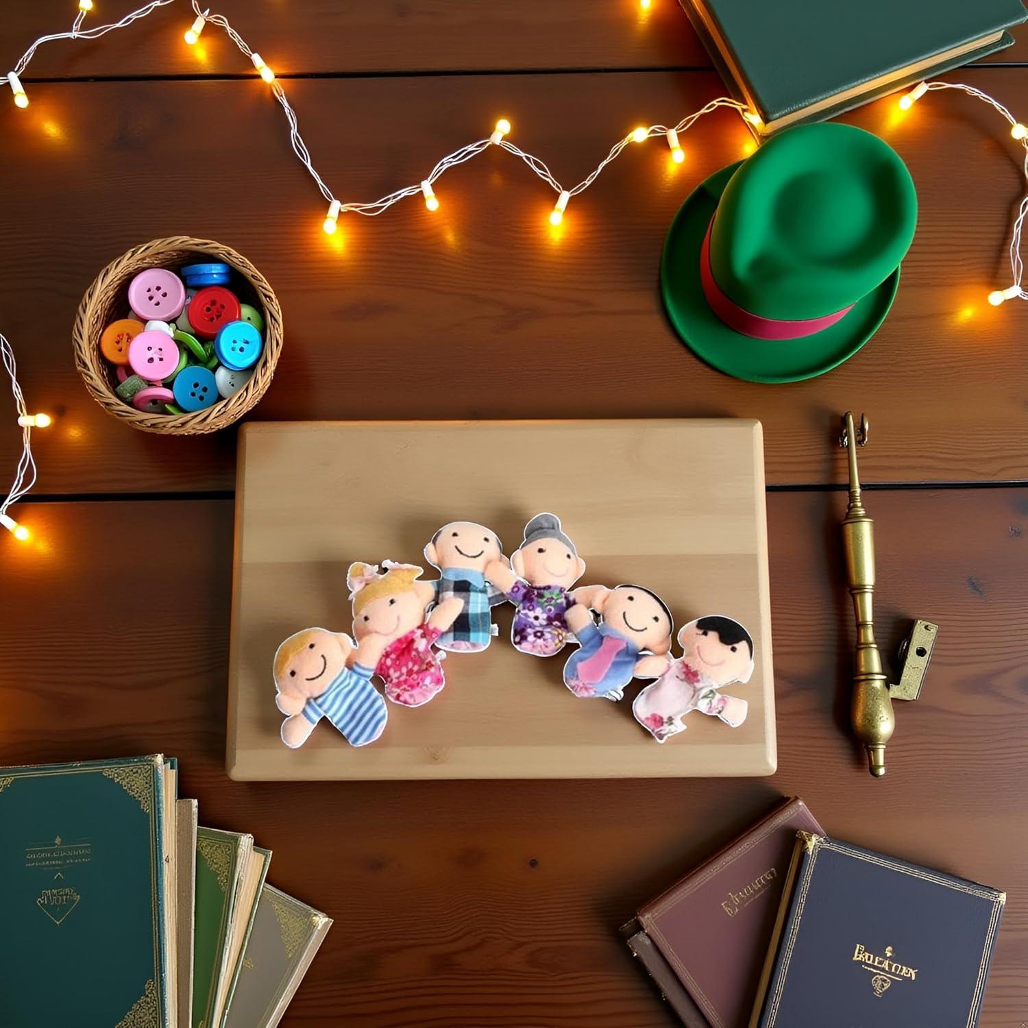 Juego de 6 Mini Títeres de Dedo Fansoftiks - Familia Abuelos